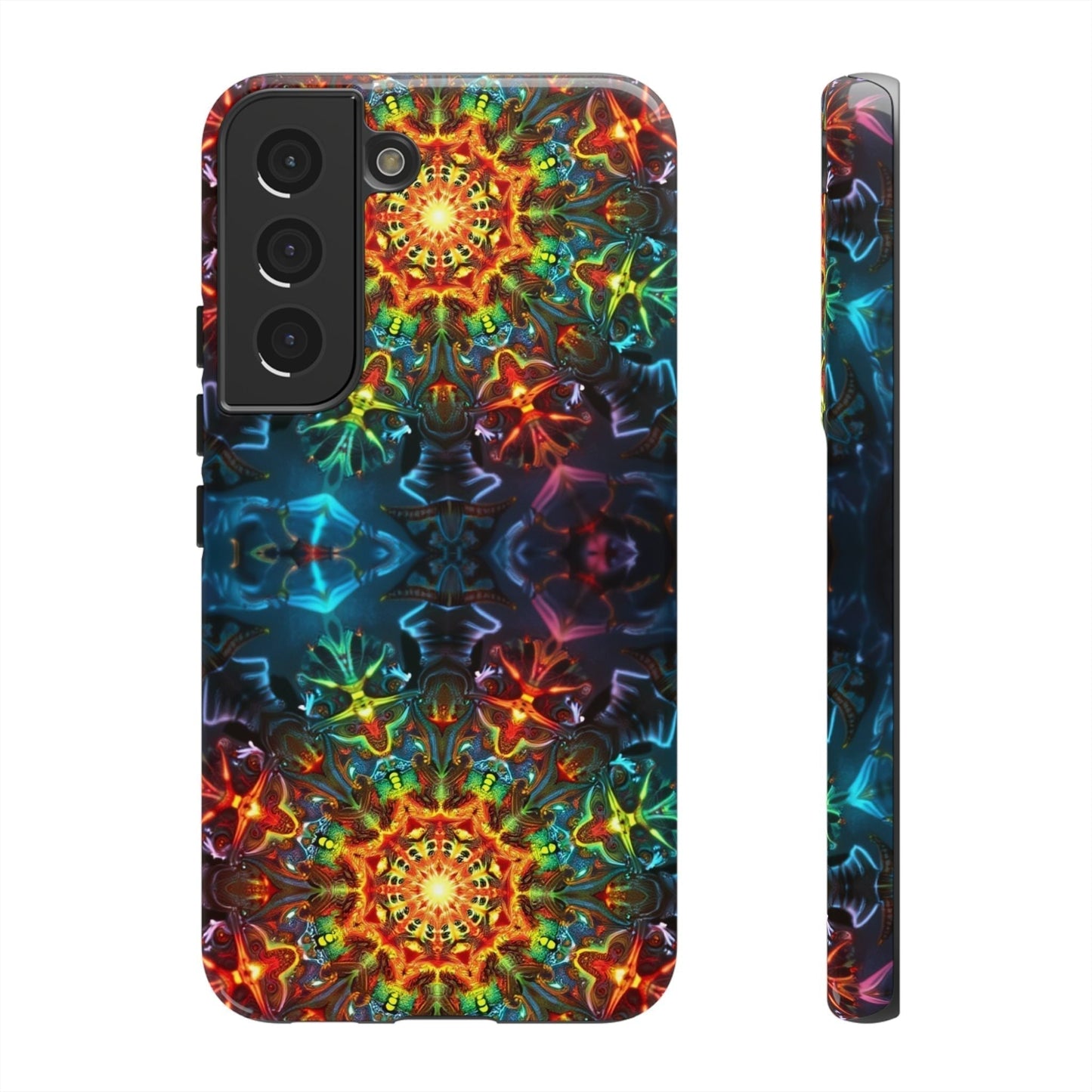 Abstract Kaleidoscope Samsung phone case with vibrant multicolor kaleidoscopic pattern and durable protective design