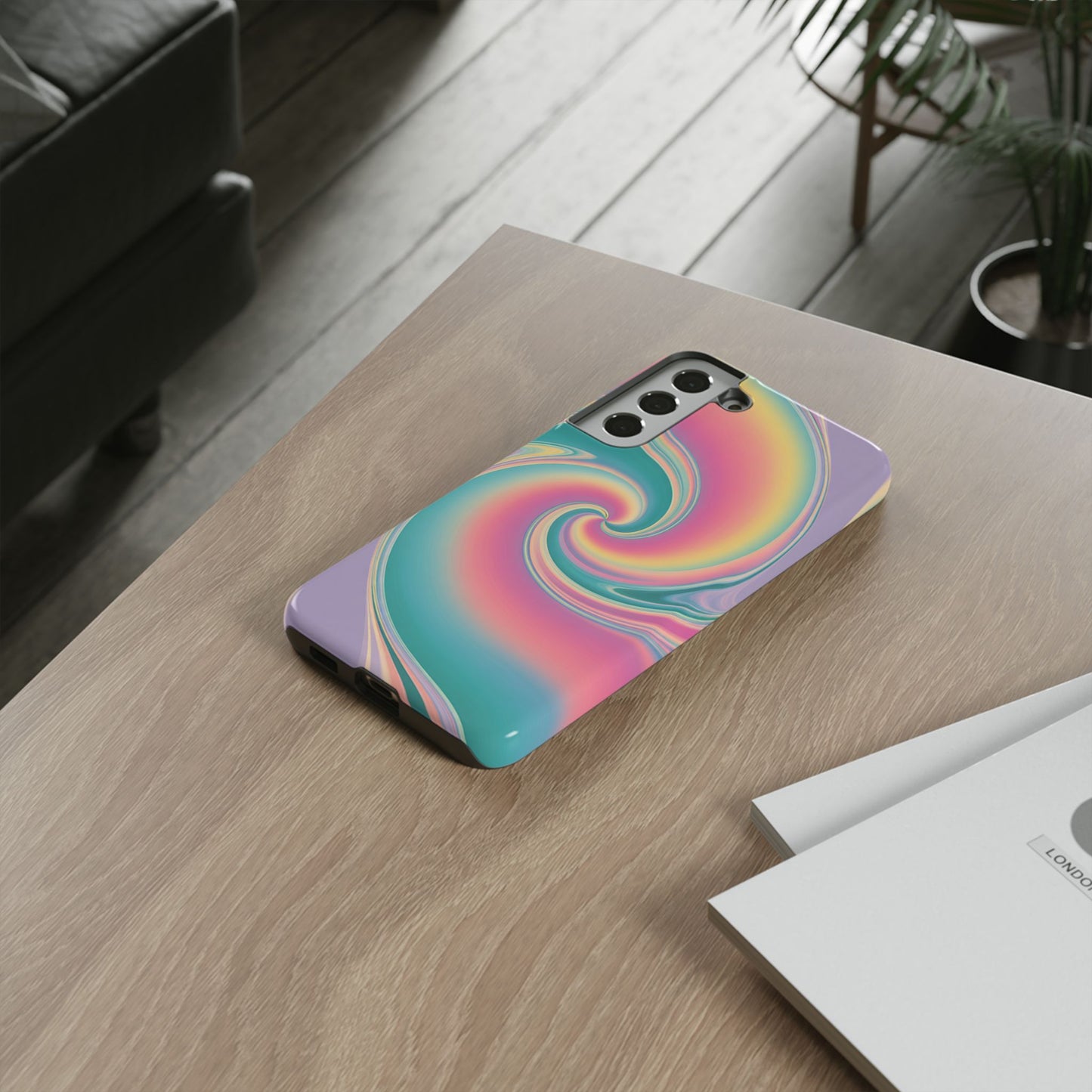 Cotton Candy Rainbow Swirl Design Samsung Tough Case