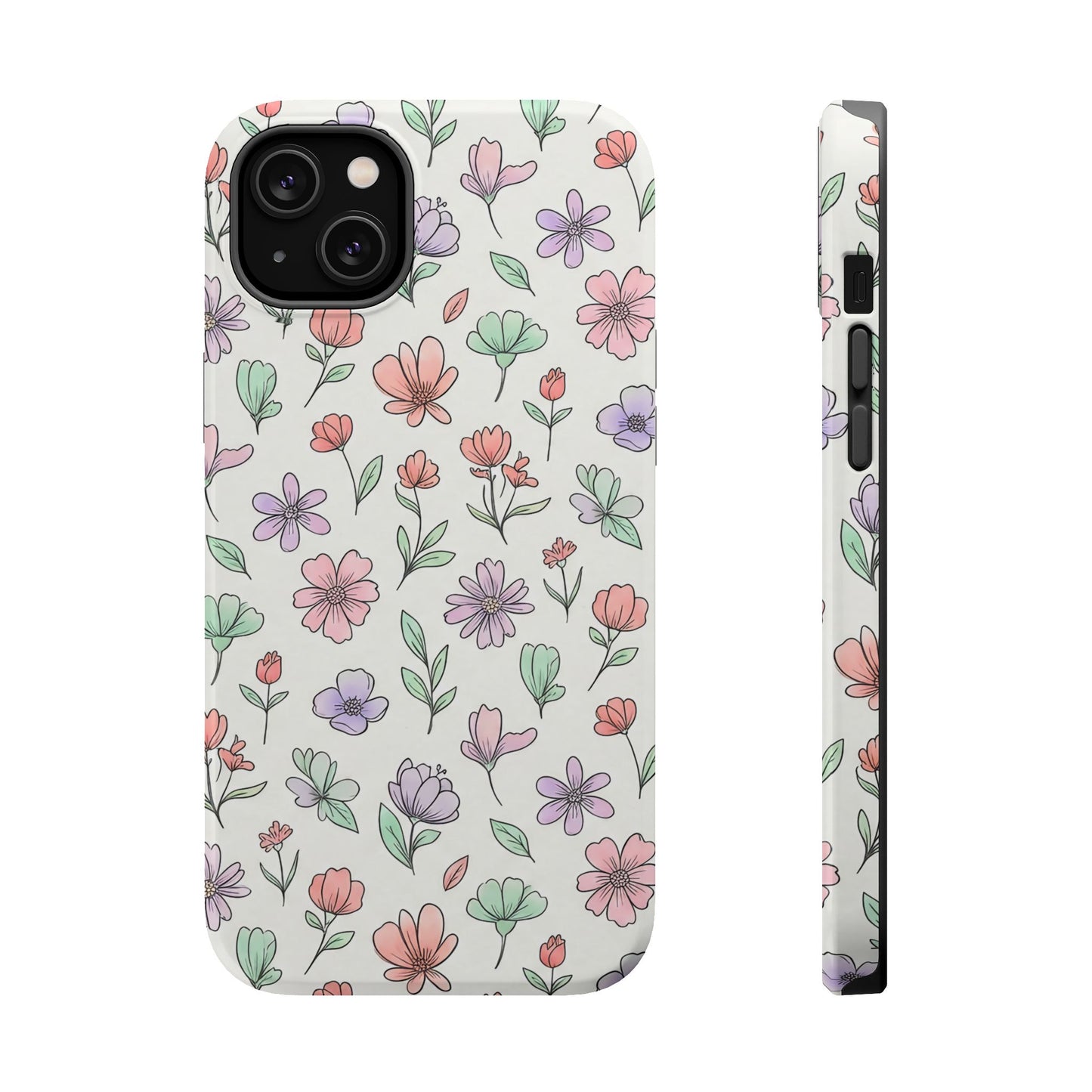 Artistic Floral iPhone Case — Magnetic Impact-Resistant Protection