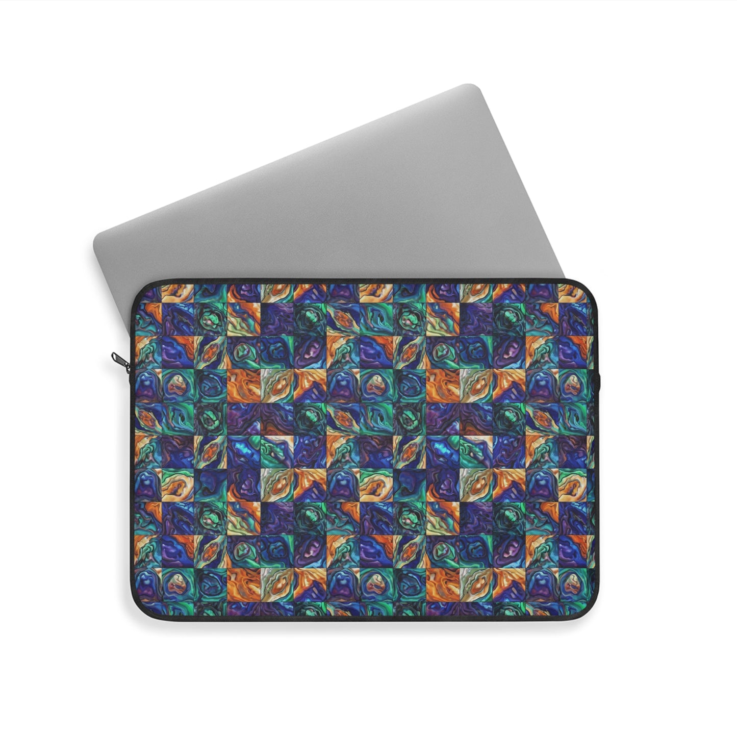 Abstract Purple & Green Seascape Laptop Sleeve — Artistic Ocean-Inspired Protective Case