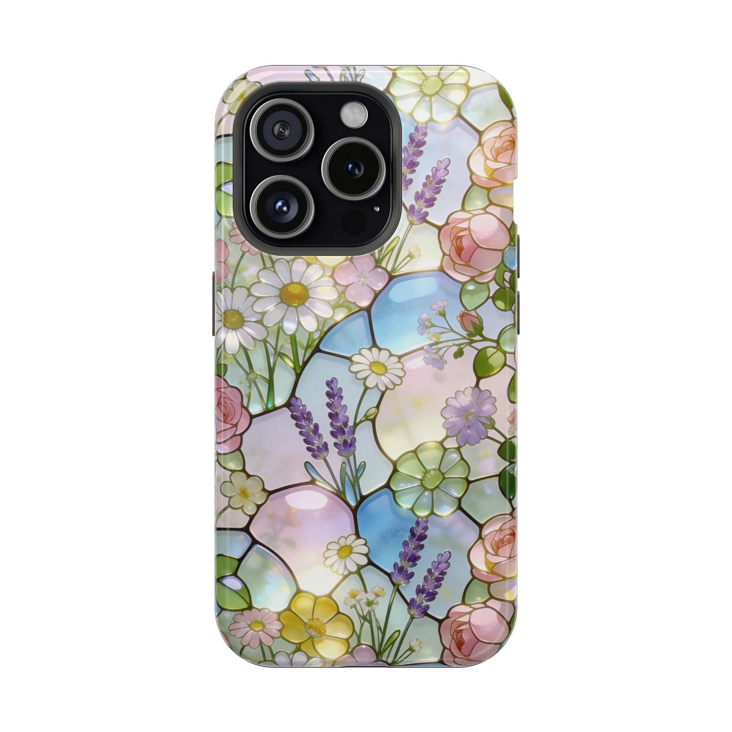 Stained Glass Floral iPhone Case — Magnetic Impact-Resistant