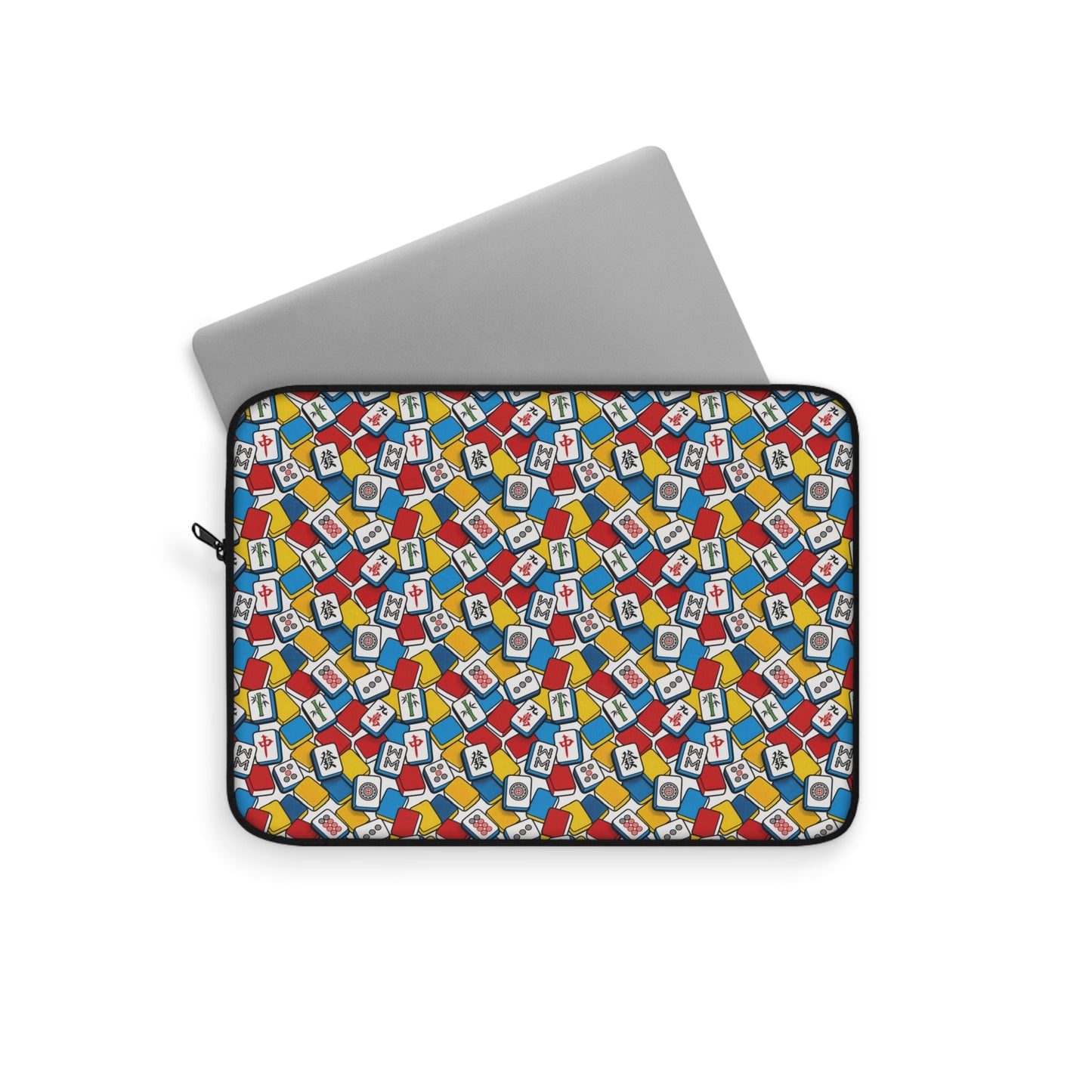 Vibrant Mahjong Laptop Sleeve — Colorful Tile Design Case