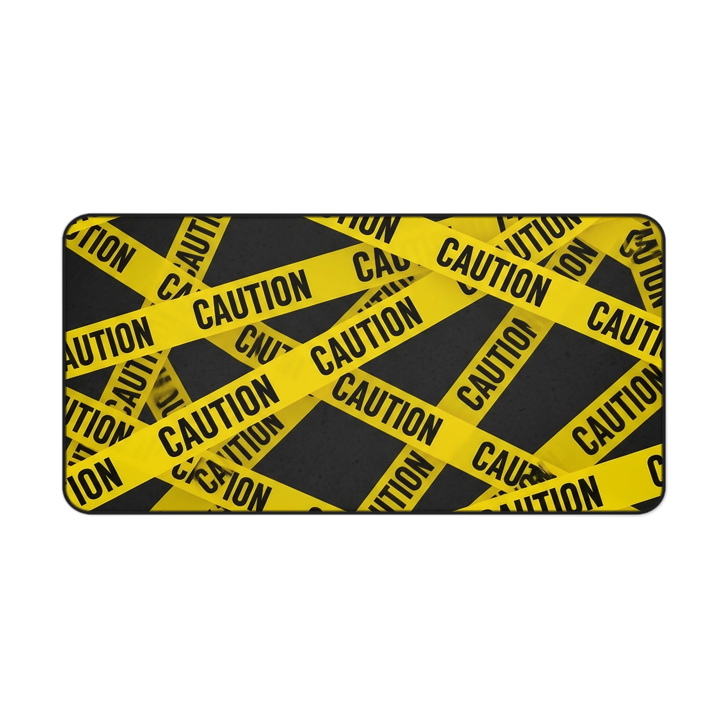 Desk Mat - Caution Tape Office Desk Accessory, Work from Home Gift, Modern Desk Pad