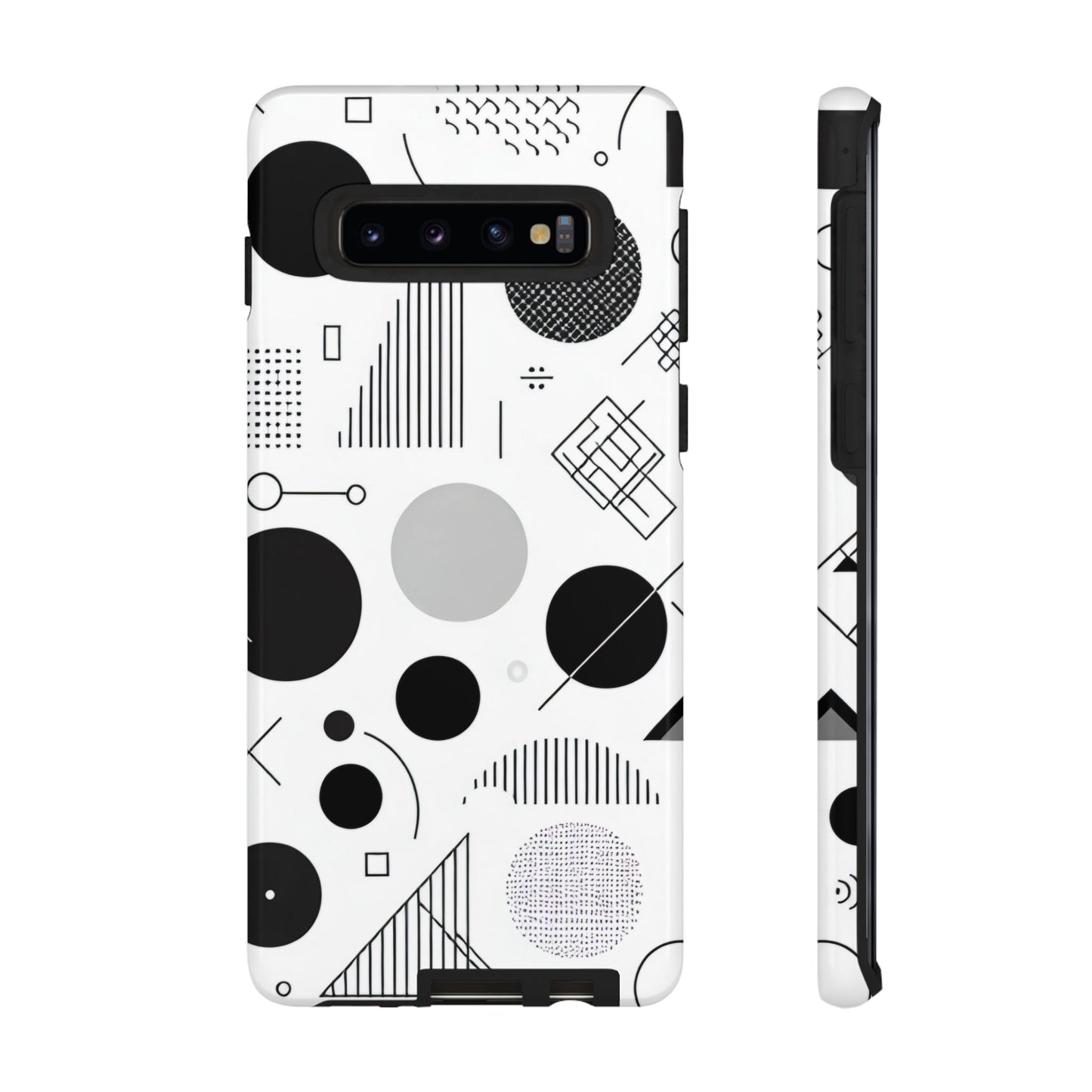 Black and White Abstract Art Design Samsung Tough Case