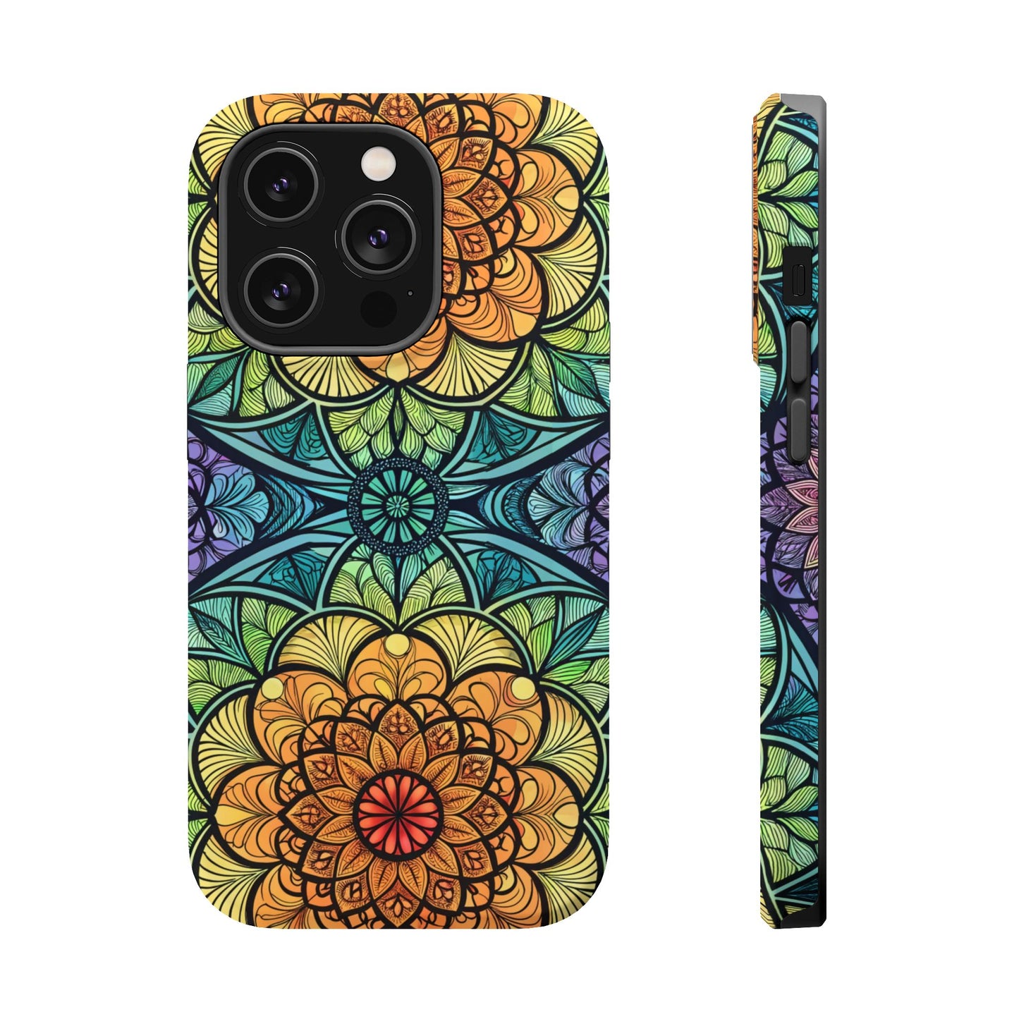 Hypnotic Colorful Kaleidoscope iPhone Case – Durable, Stylish, MagSafe Compatible