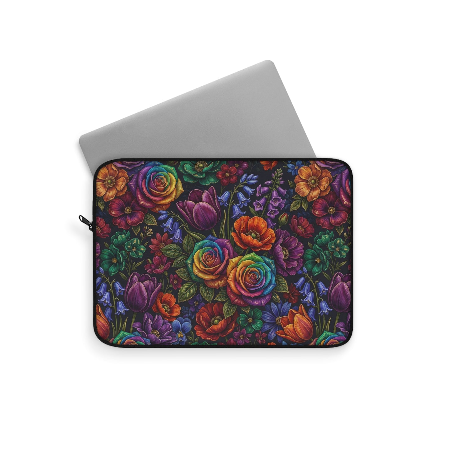 Rainbow Rose Laptop Sleeve — Floral Rainbow Protective Case