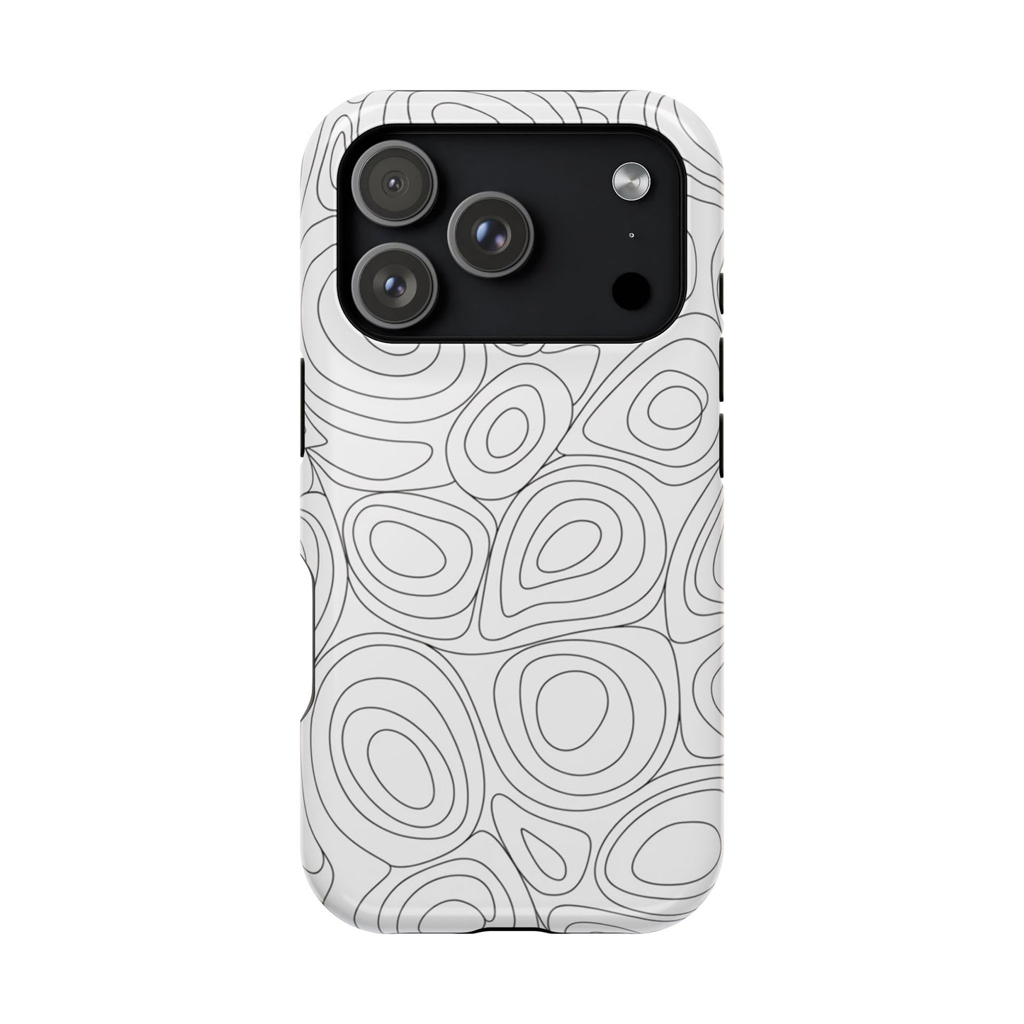 Black and White Abstract Circles Design iPhone Tough Case
