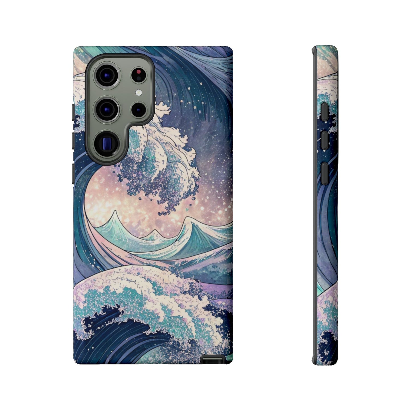 Crashing Waves Samsung tough phone case with durable materials and beach-inspired 3D printed wave design for Samsung Galaxy models.
