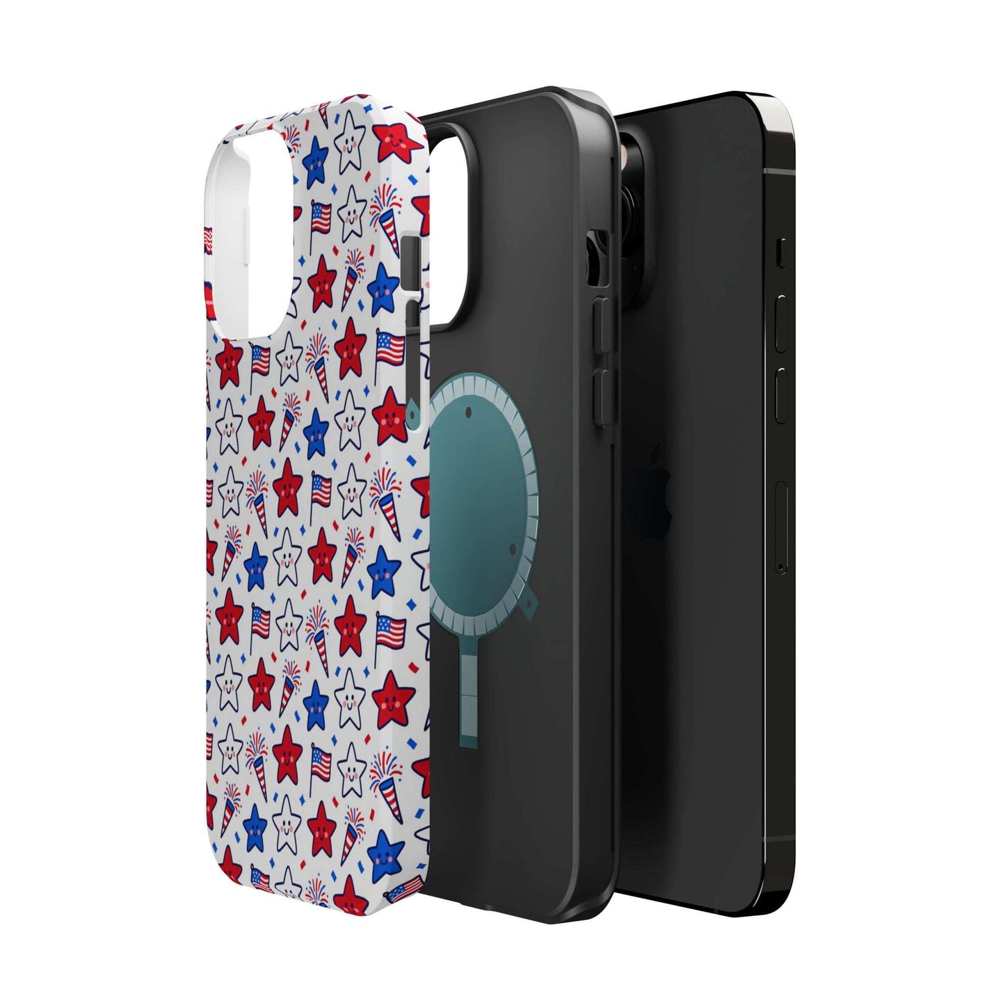 Kawaii 4th of July Phone Case – Cute Patriotic iPhone Case with MagSafe, Shockproof Protective Cover