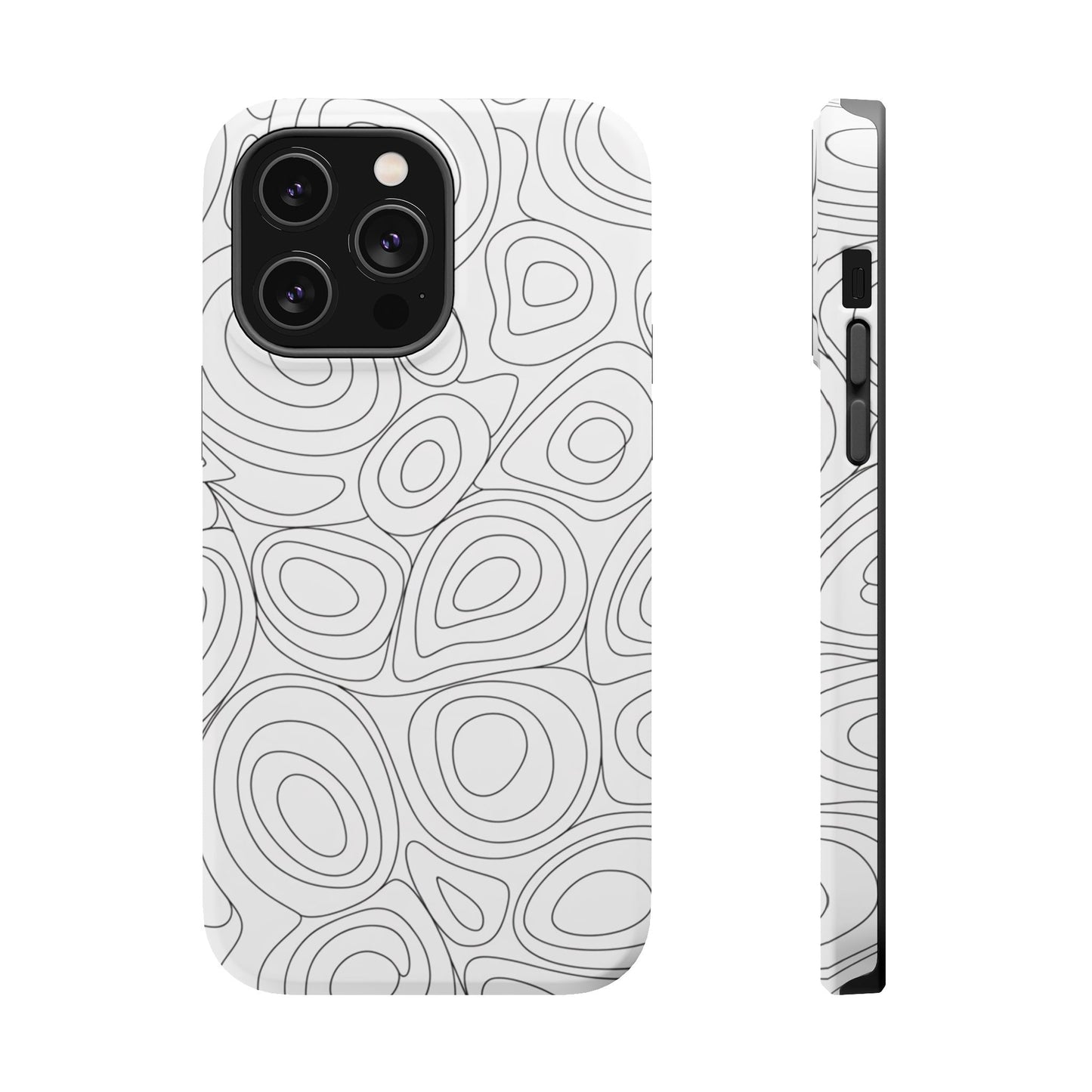 Black and White Abstract Circles Design iPhone Tough Case