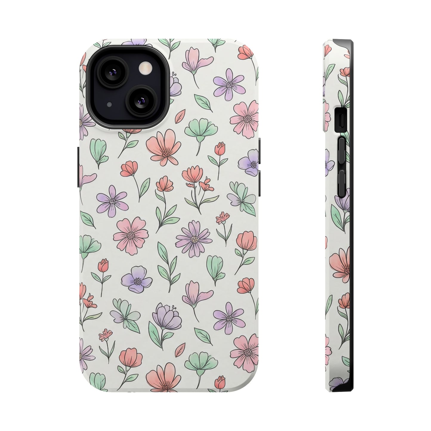 Artistic Floral iPhone Case — Magnetic Impact-Resistant Protection
