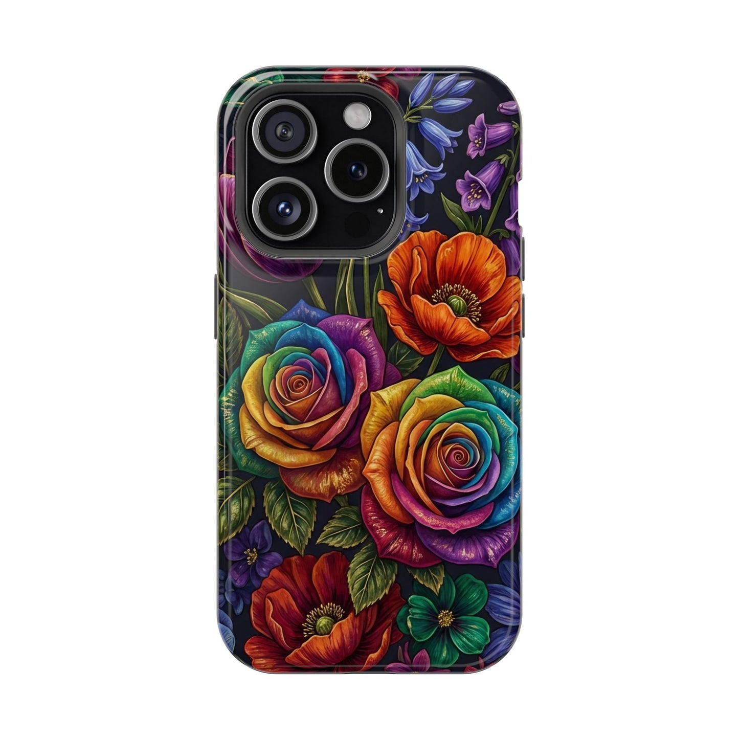 Rainbow Rose iPhone Tough Case — Magnetic Impact-Resistant Phone Case