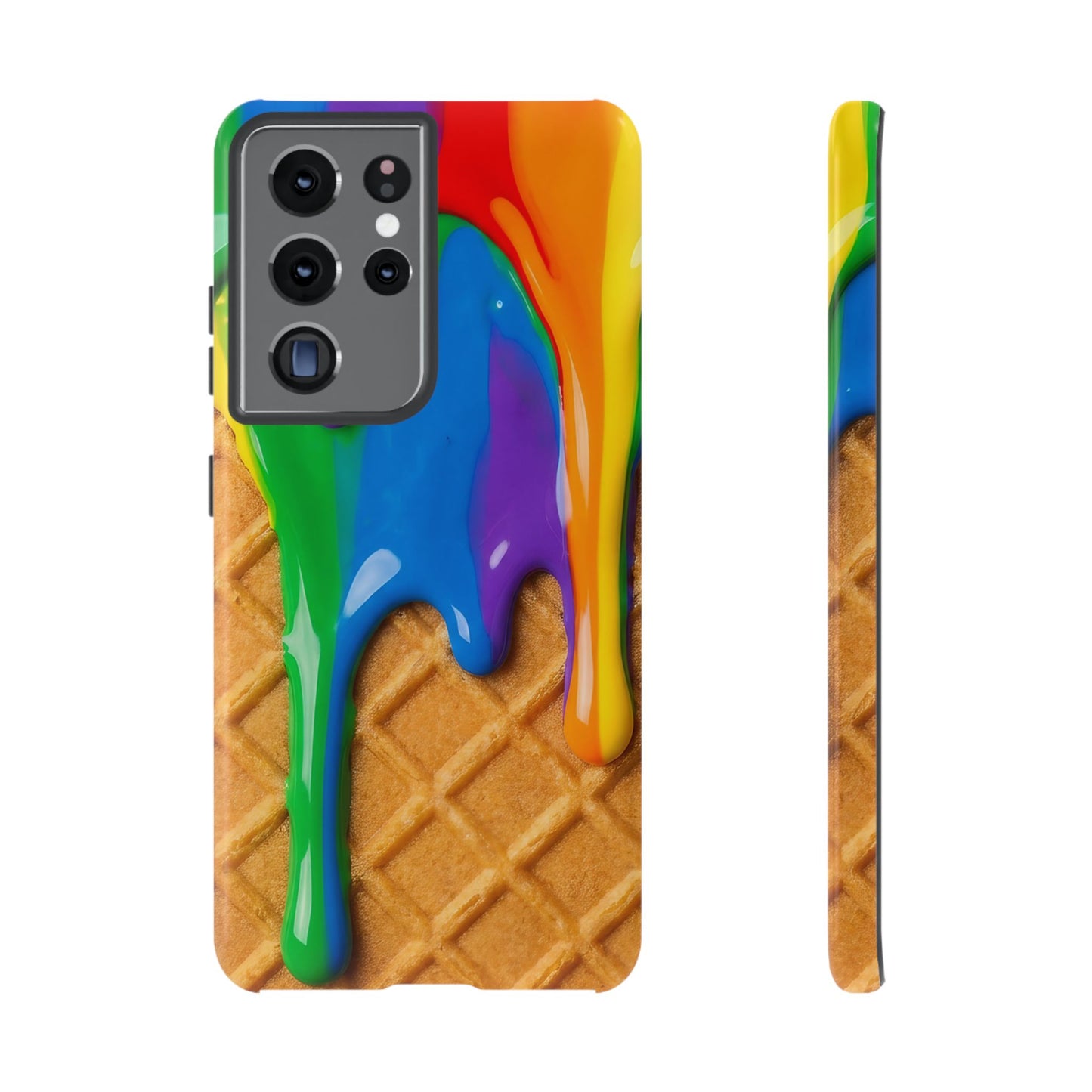 Rainbow Waffle Drip Samsung Phone Case — Tough Protective Cover