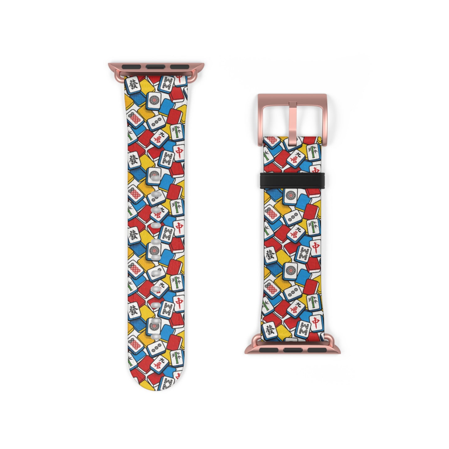 Vibrant Mahjong Apple Watch Band — Colorful Tile Pattern Band