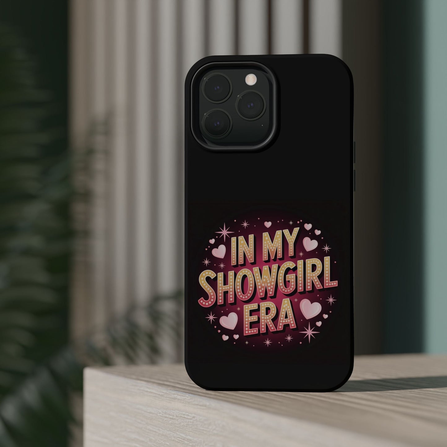 iPhone tough case with vibrant In My Showgirl Era retro design and MagSafe compatibility