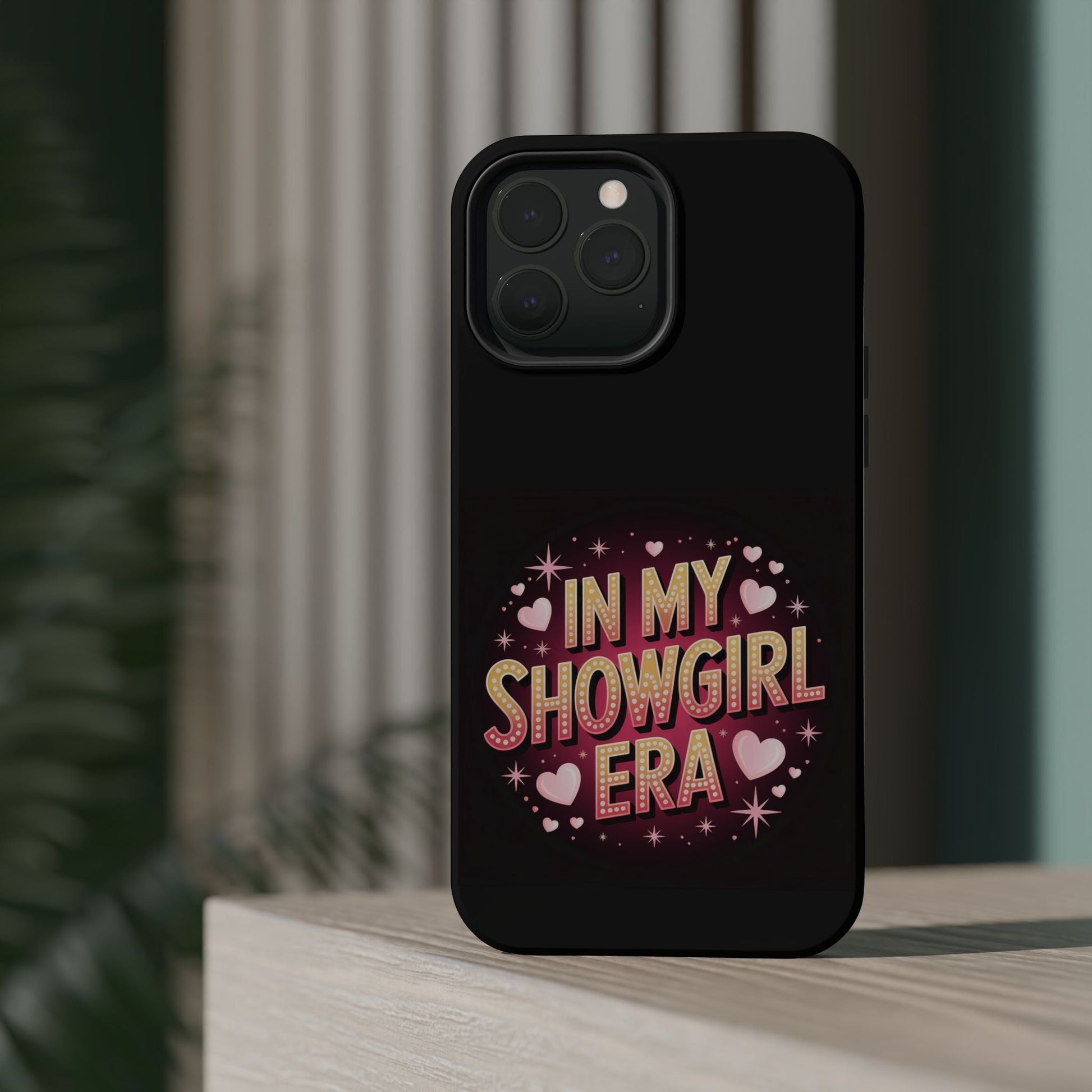 iPhone tough case with vibrant In My Showgirl Era retro design and MagSafe compatibility