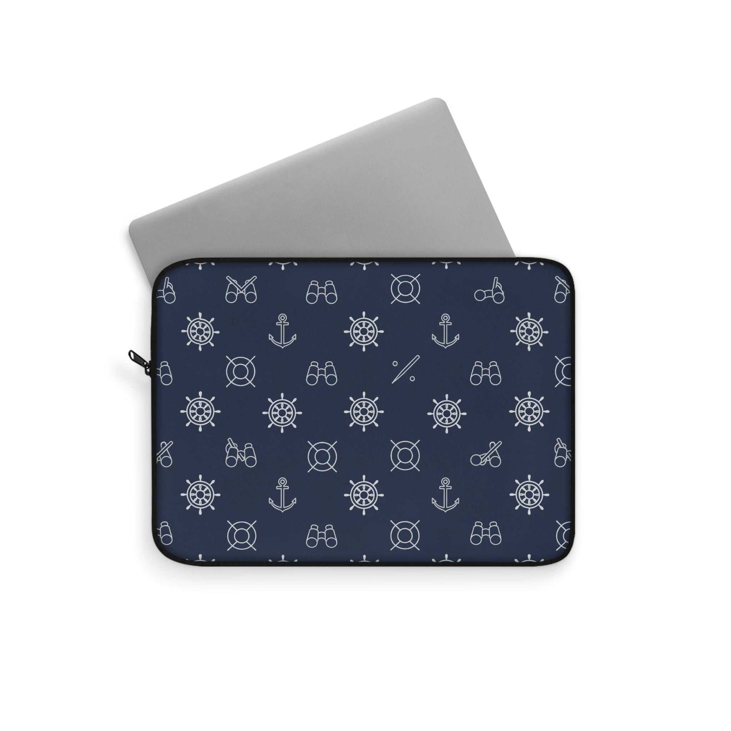 Nautical-Inspired Laptop Sleeve — Maritime Stripes & Anchor Design