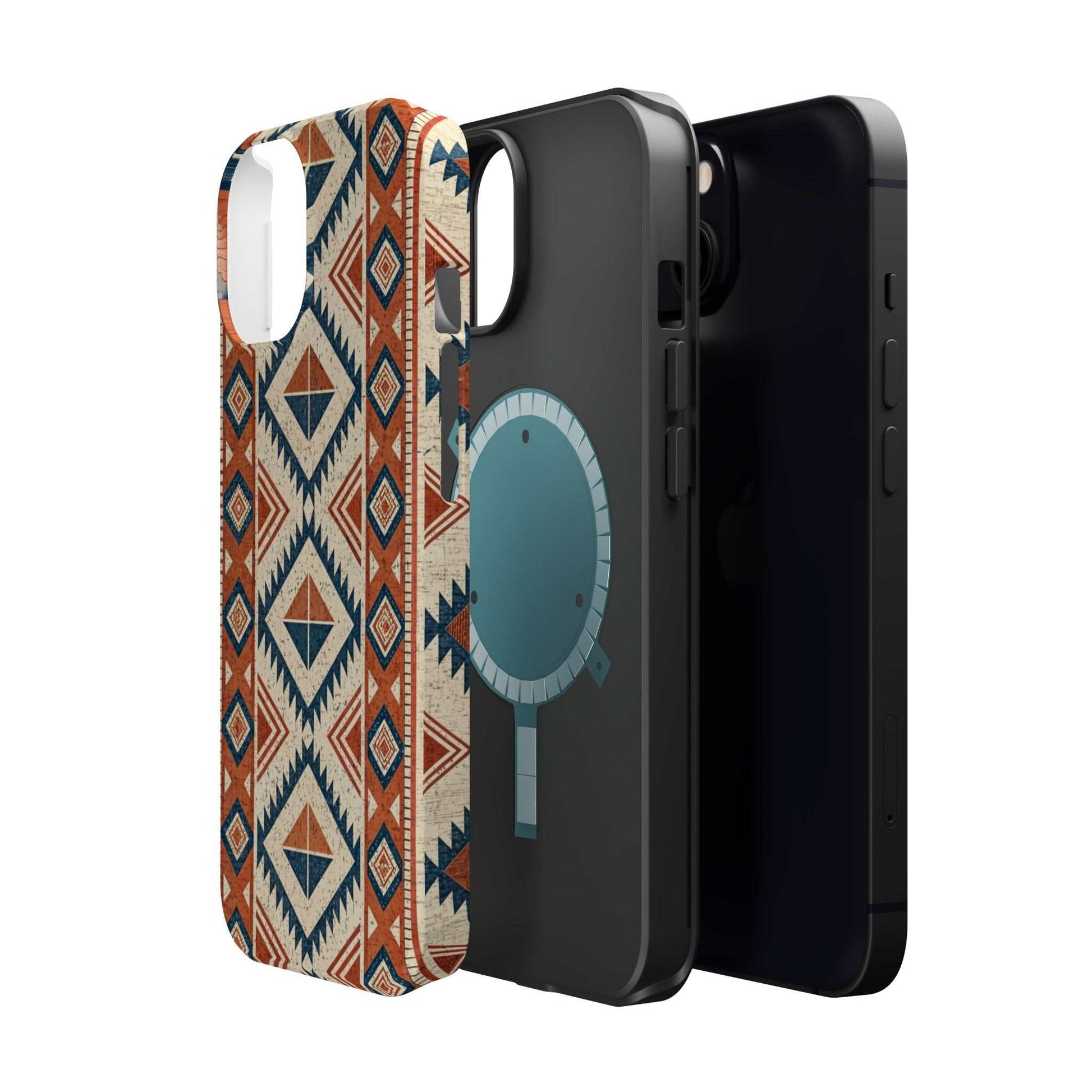 Tribal Inspired Pattern iPhone magnetic tough case with durable dual-layer protection and vibrant geometric design