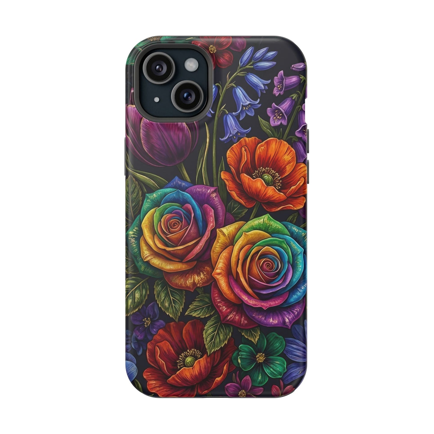 Rainbow Rose iPhone Tough Case — Magnetic Impact-Resistant Phone Case