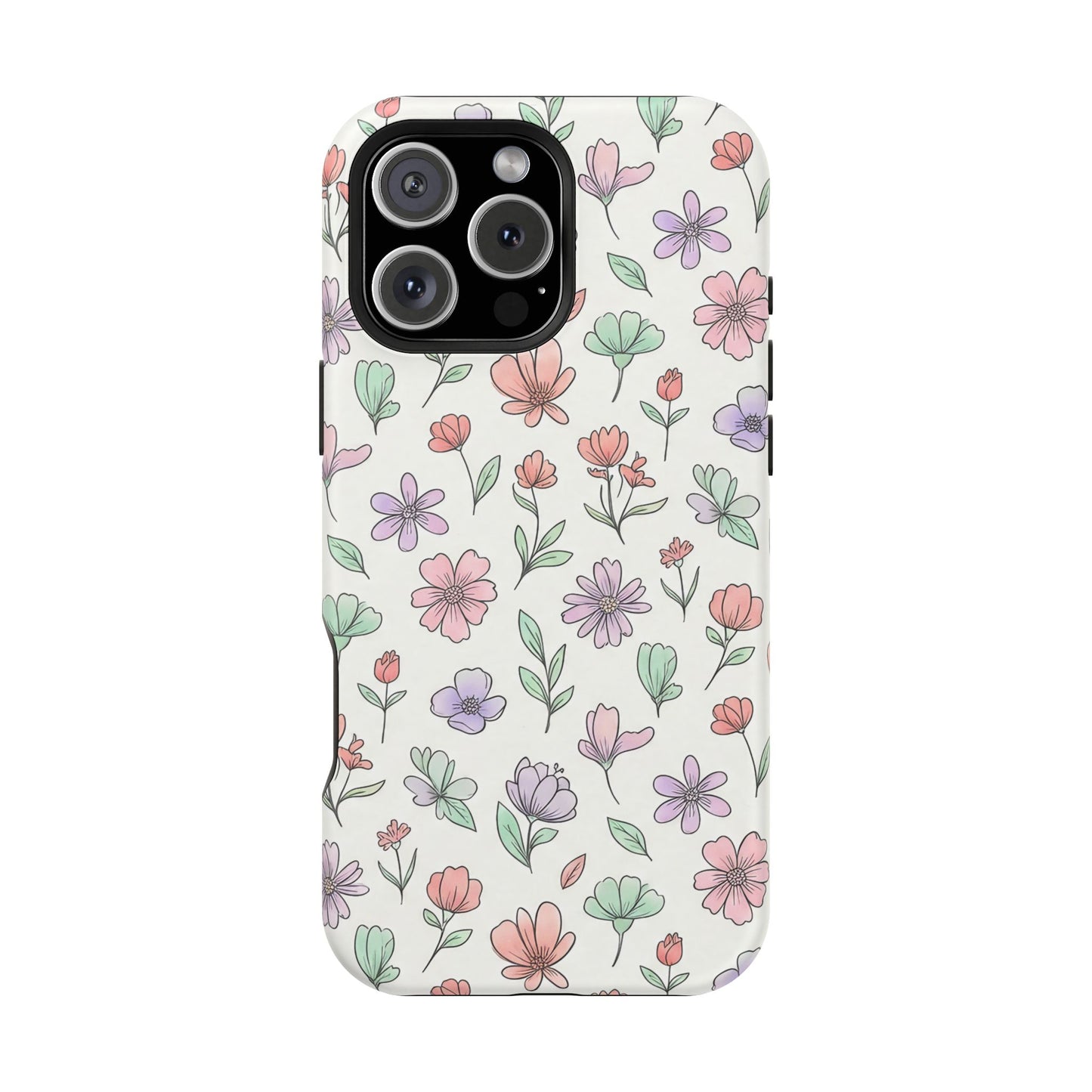 Artistic Floral iPhone Case — Magnetic Impact-Resistant Protection