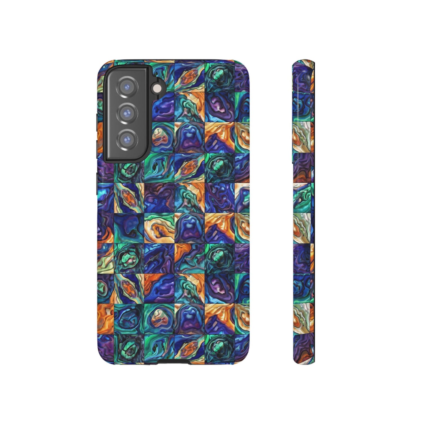 Abstract Purple & Green Sea Scape Samsung Phone Tough Case