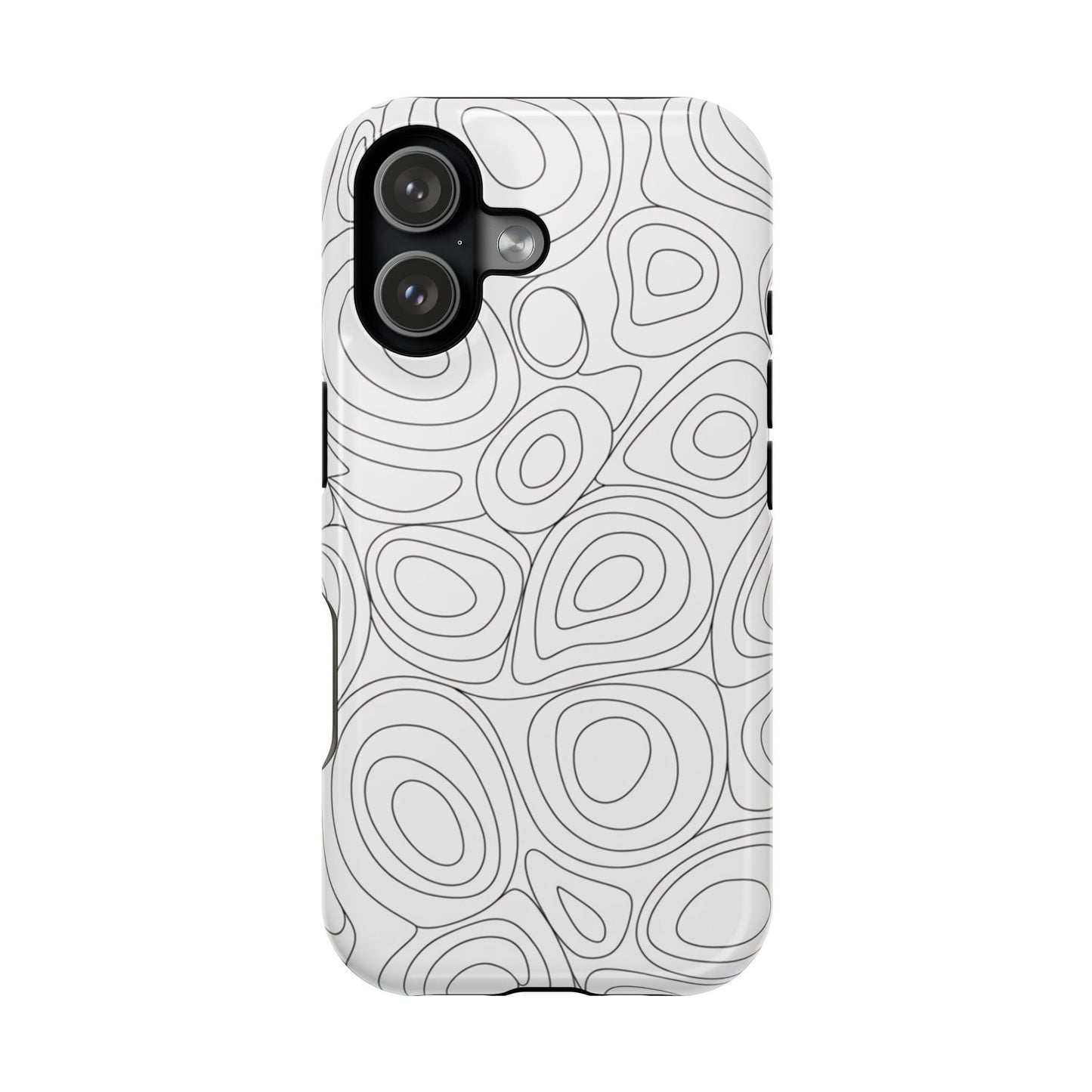 Black and White Abstract Circles Design iPhone Tough Case