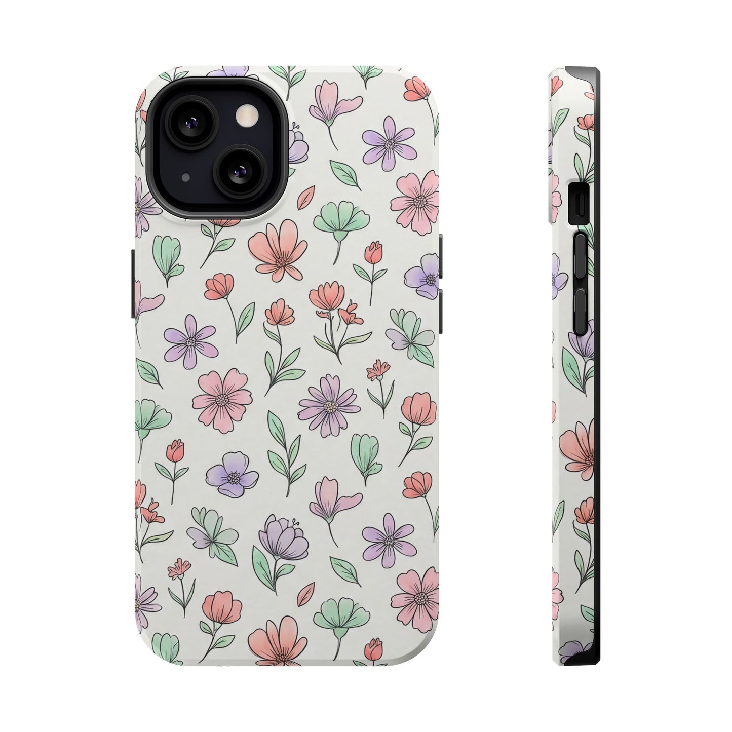 Artistic Floral iPhone Case — Magnetic Impact-Resistant Protection