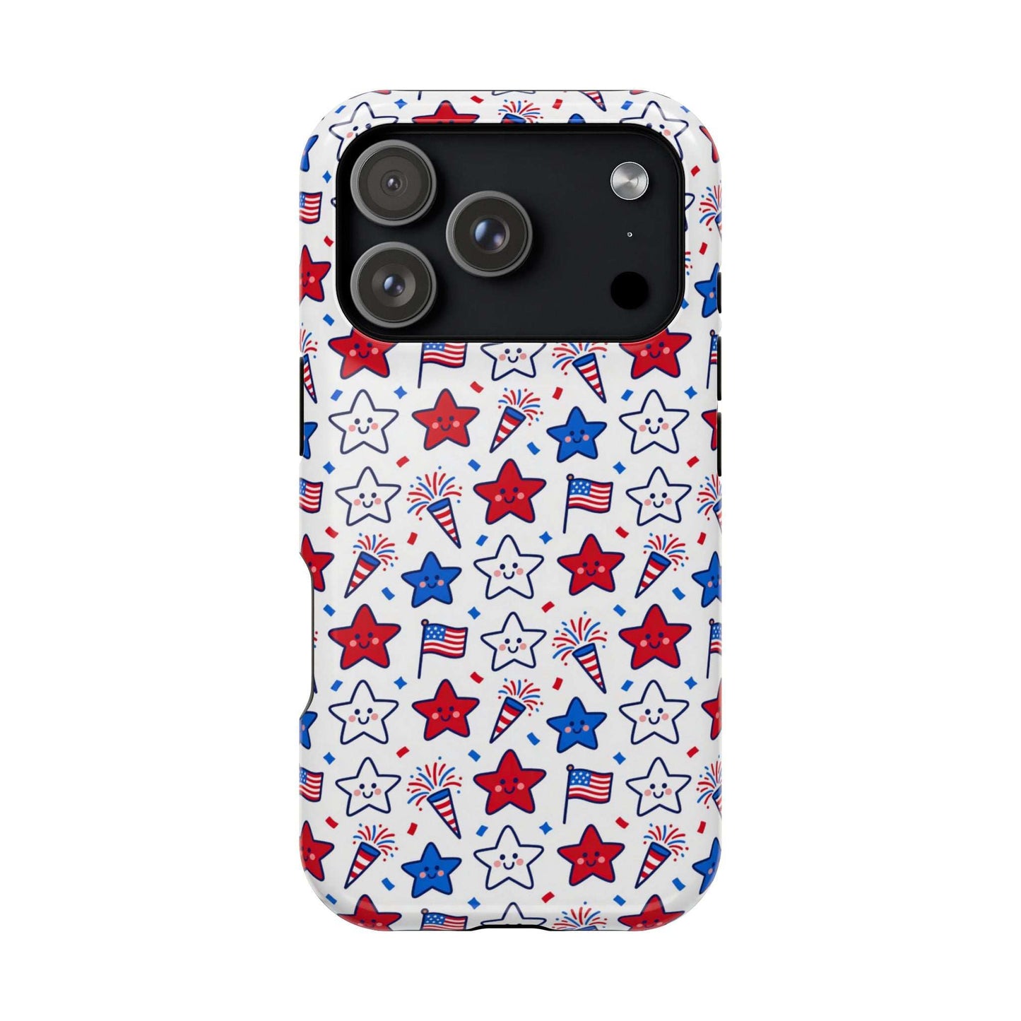 Kawaii 4th of July Phone Case – Cute Patriotic iPhone Case with MagSafe, Shockproof Protective Cover