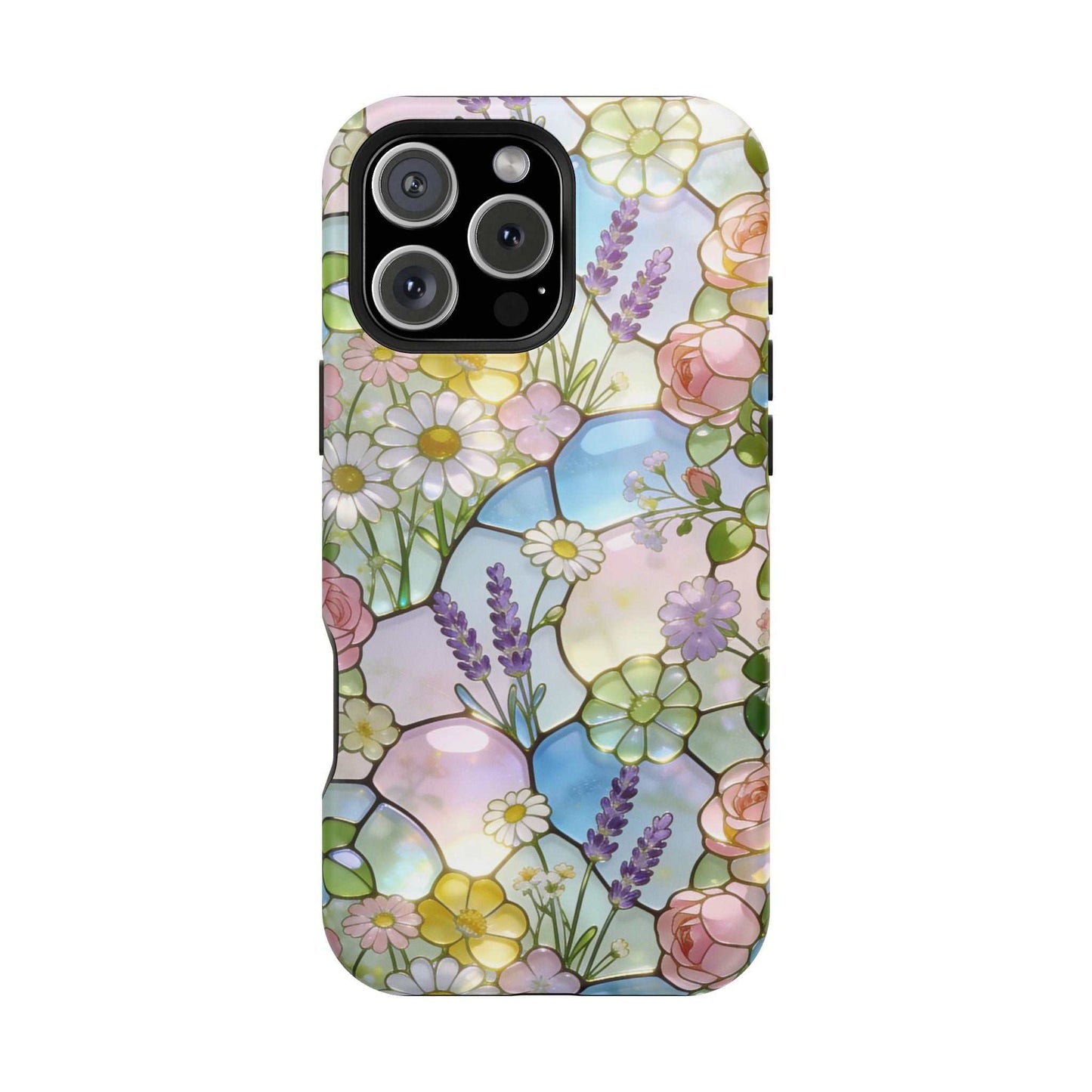 Stained Glass Floral iPhone Case — Magnetic Impact-Resistant