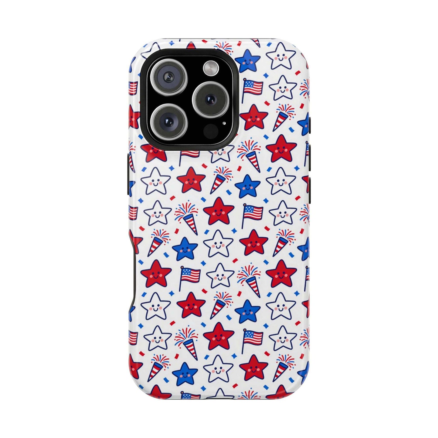 Kawaii 4th of July Phone Case – Cute Patriotic iPhone Case with MagSafe, Shockproof Protective Cover