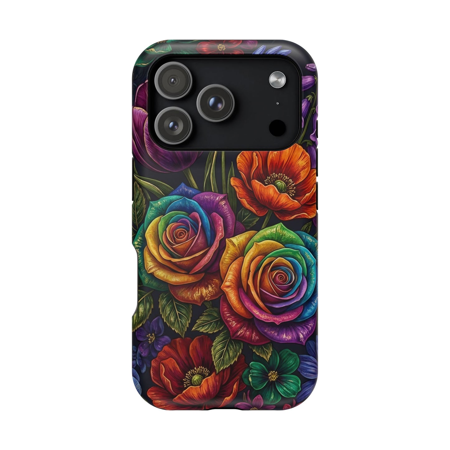 Rainbow Rose iPhone Tough Case — Magnetic Impact-Resistant Phone Case