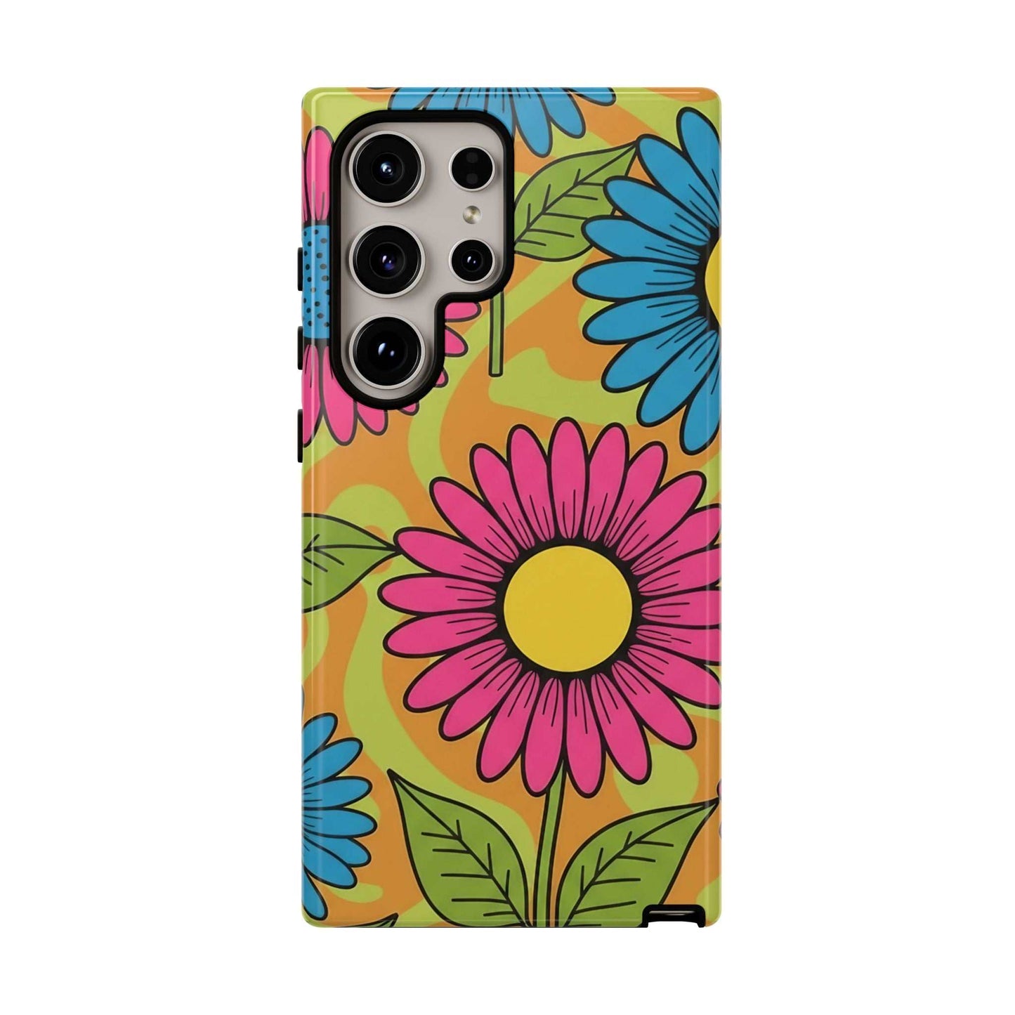 Samsung Tough Case with colorful floral Love Child design, durable and impact-resistant phone cover.