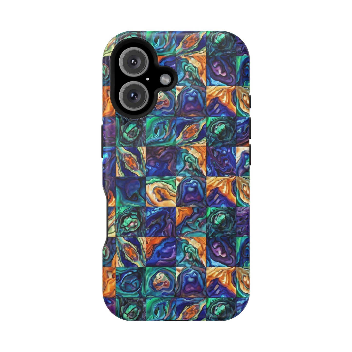 Abstract Purple & Green Seascape Magnetic Impact-Resistant iPhone Case