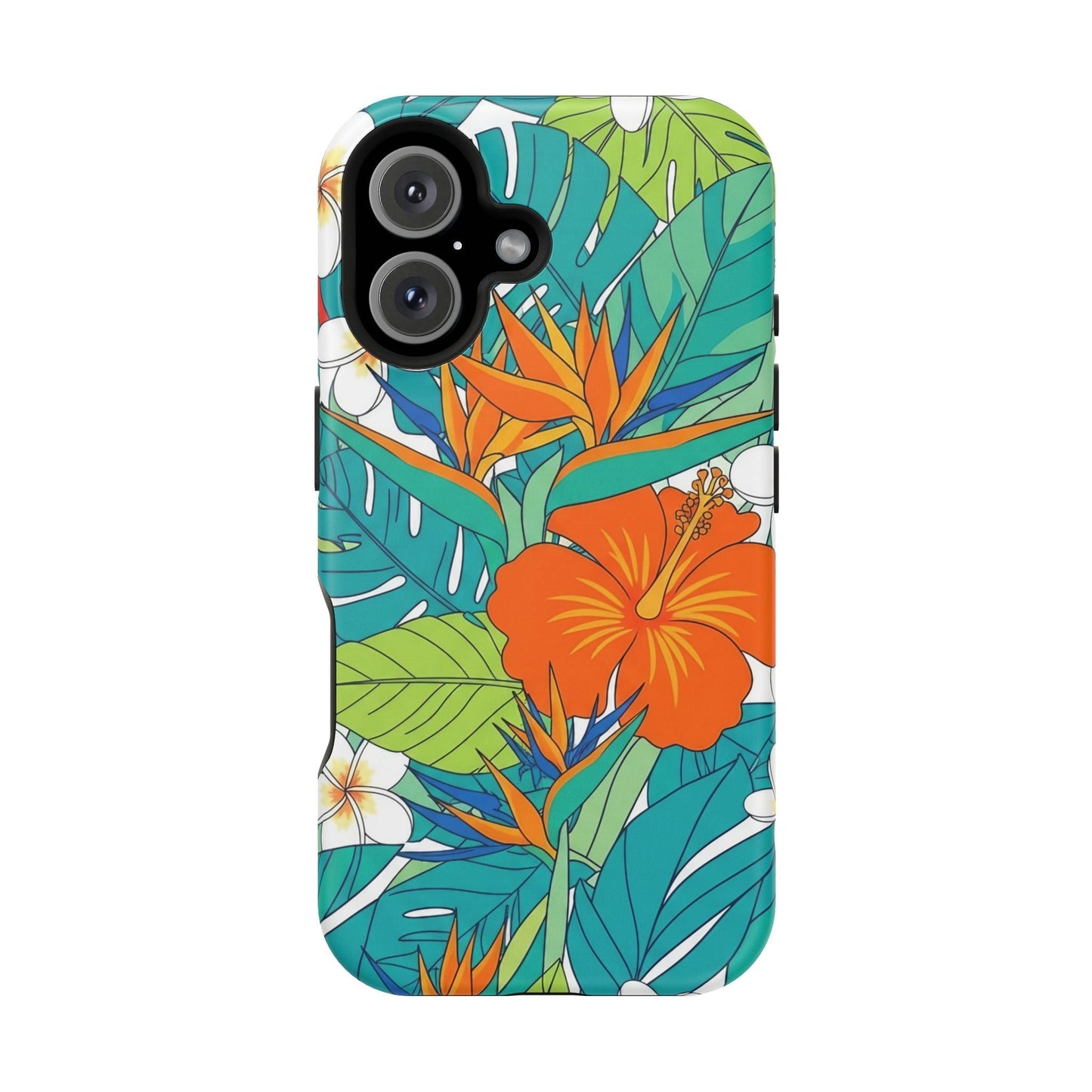 Vibrant Floral iPhone Case with tropical flower design and durable polycarbonate protection