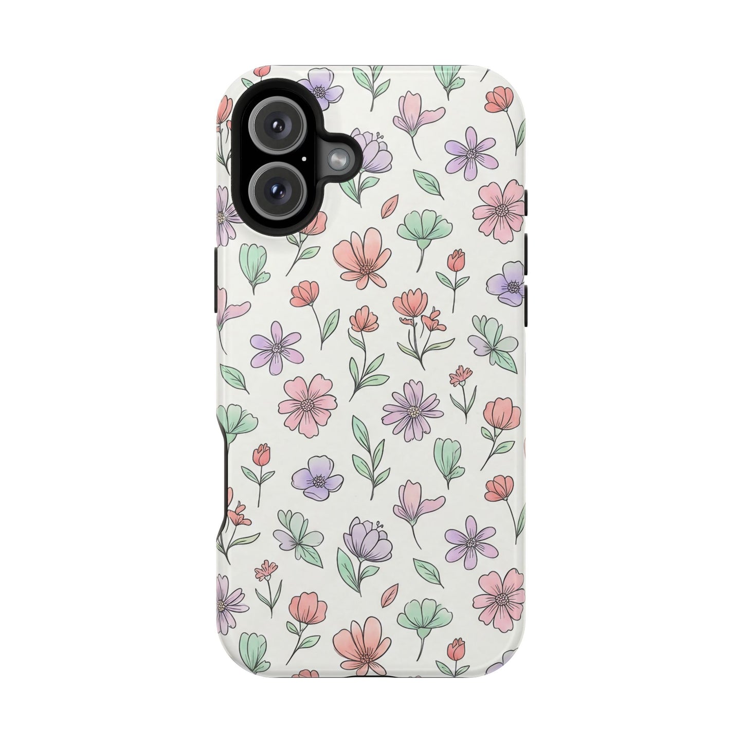 Artistic Floral iPhone Case — Magnetic Impact-Resistant Protection