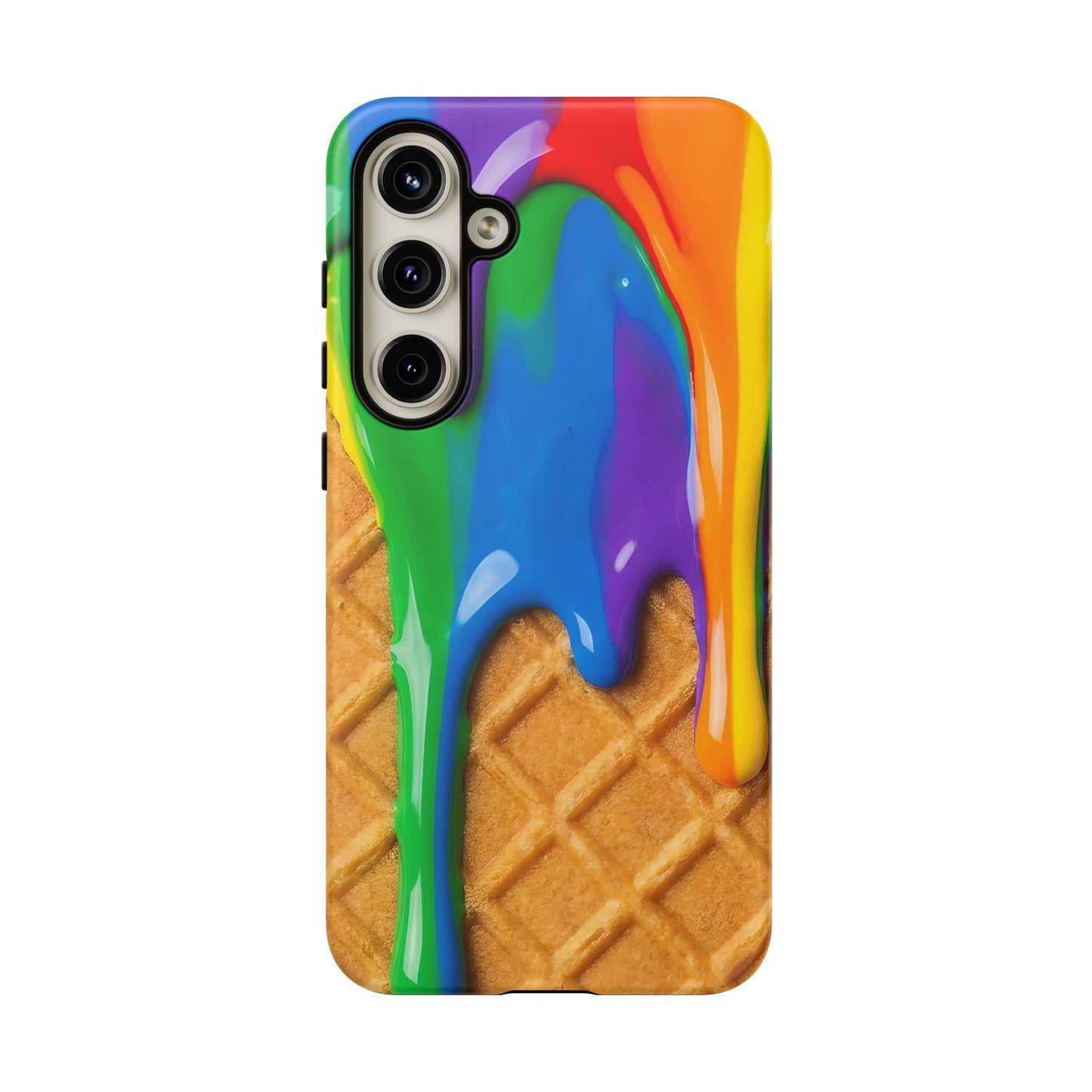 Rainbow Waffle Drip Samsung Phone Case — Tough Protective Cover