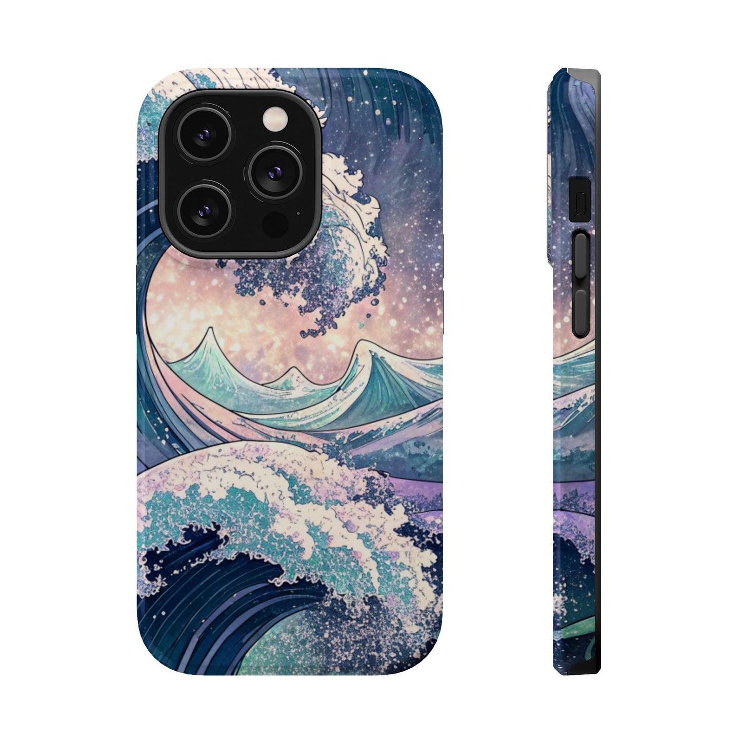 Crashing Waves Design iPhone case with magnetic MagSafe protection and artistic ocean wave artwork
