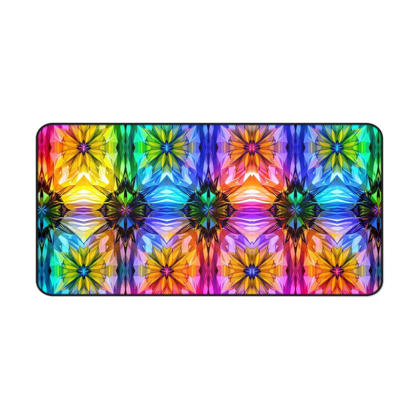 Rainbow Starburst Design Desk Mat