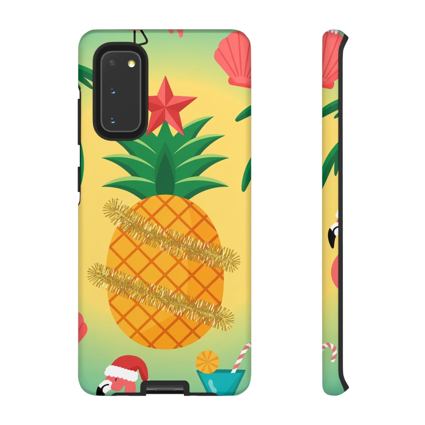 Samsung Christmas Pineapple phone case with festive tropical design and holiday decorations