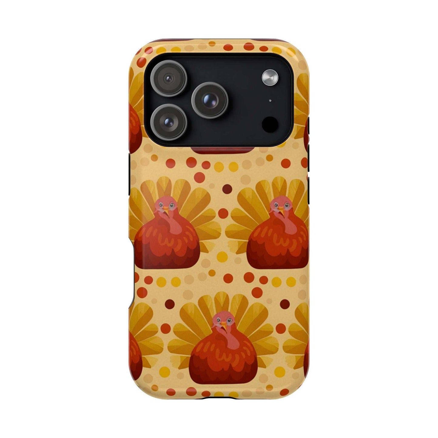 Turkey Celebration iPhone Case with vibrant turkey design and durable dual-layer protection for Thanksgiving.