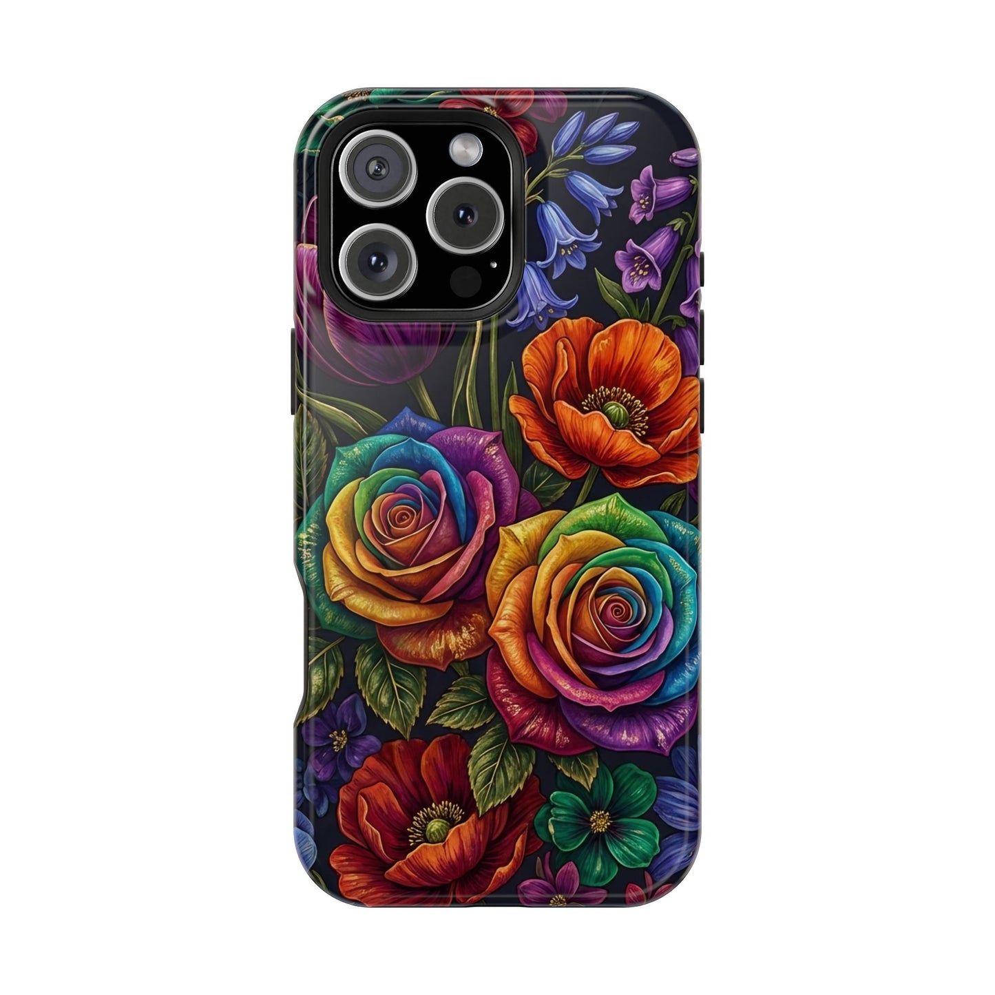 Rainbow Rose iPhone Tough Case — Magnetic Impact-Resistant Phone Case