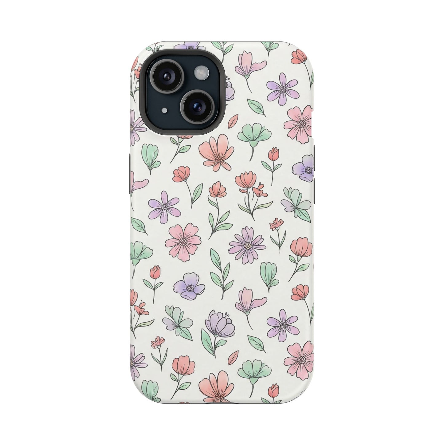 Artistic Floral iPhone Case — Magnetic Impact-Resistant Protection