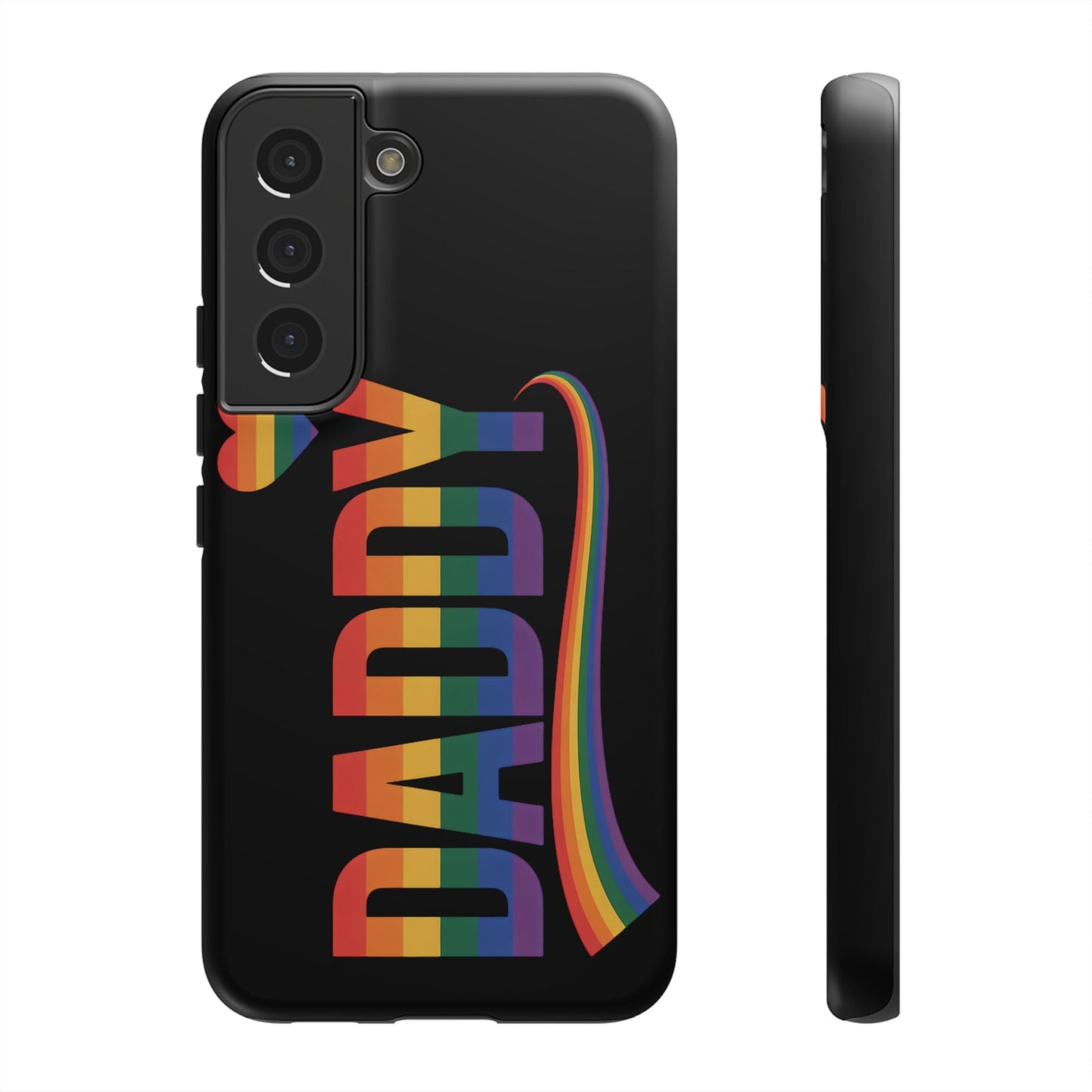 Samsung Tough Case with rainbow LGBT inspired Daddy design for Samsung Galaxy phone, durable and impact-resistant protection.