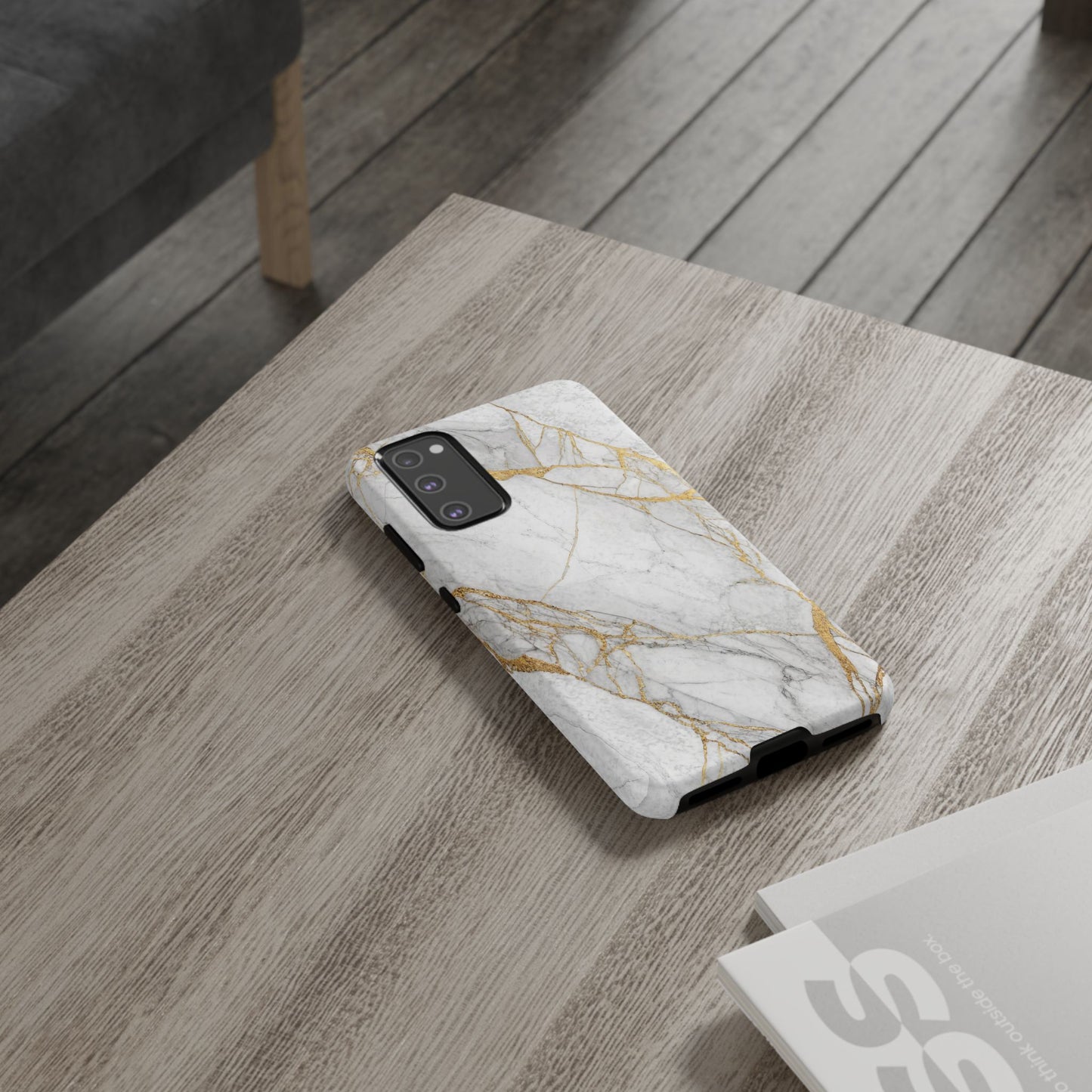 Golden White Marble Samsung Phone Case