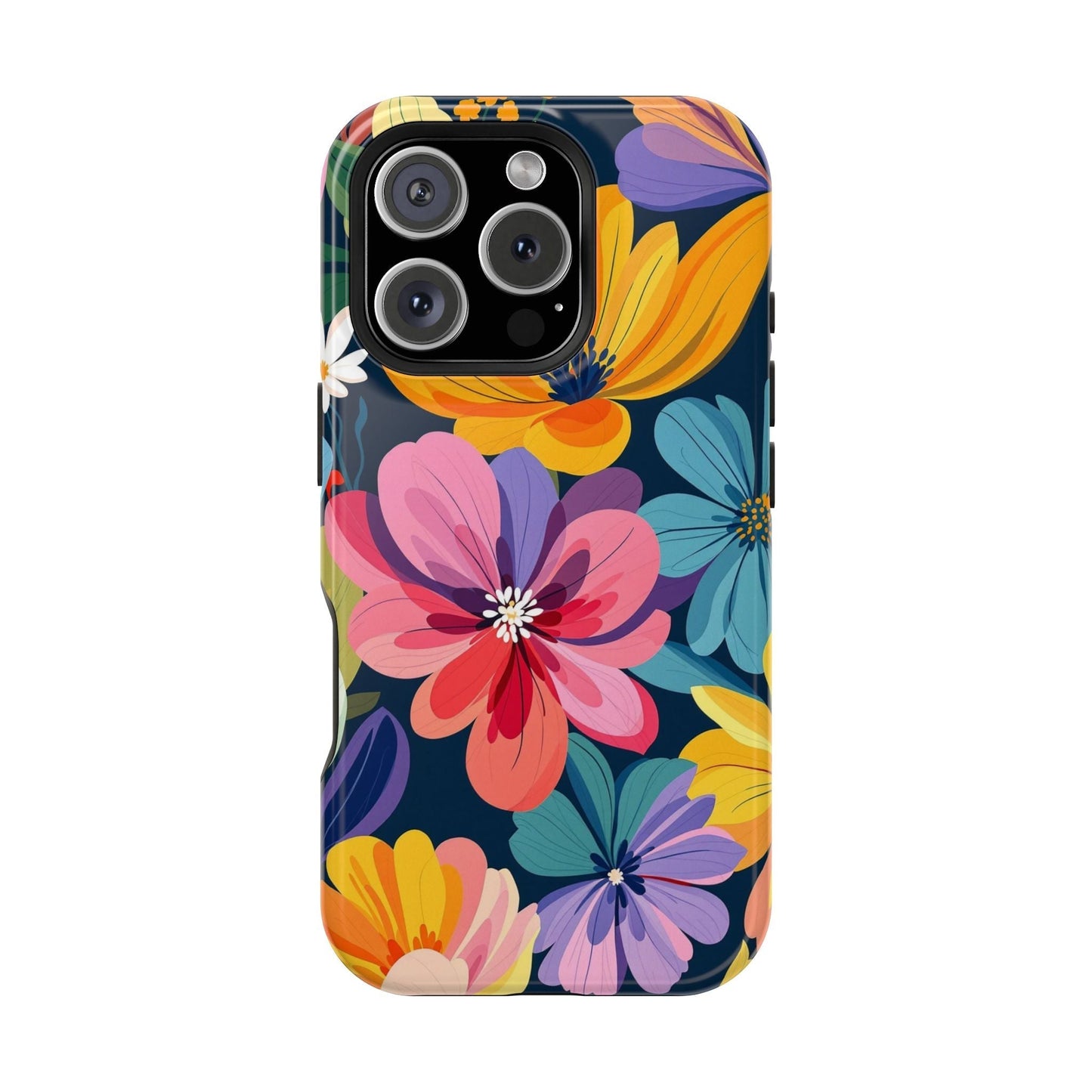 Colorful floral design iPhone 17 case with vibrant flowers and durable protection