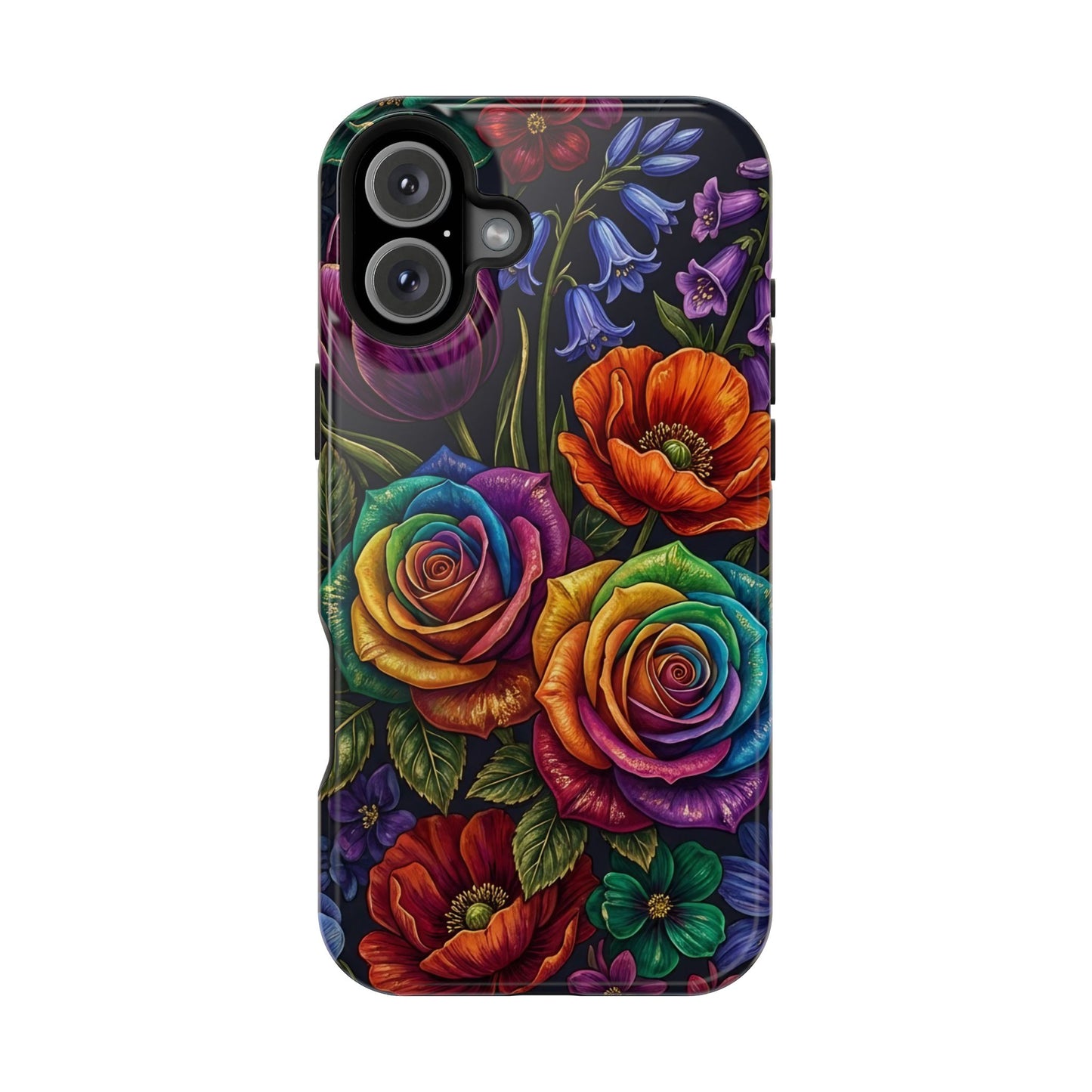 Rainbow Rose iPhone Tough Case — Magnetic Impact-Resistant Phone Case