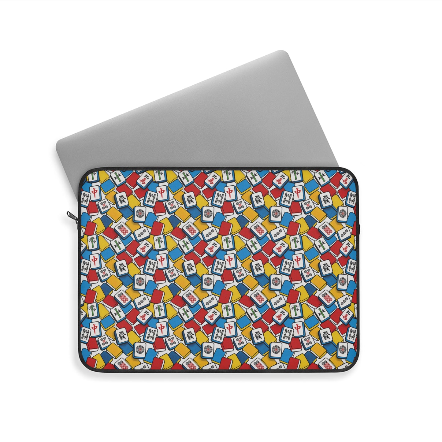 Vibrant Mahjong Laptop Sleeve — Colorful Tile Design Case