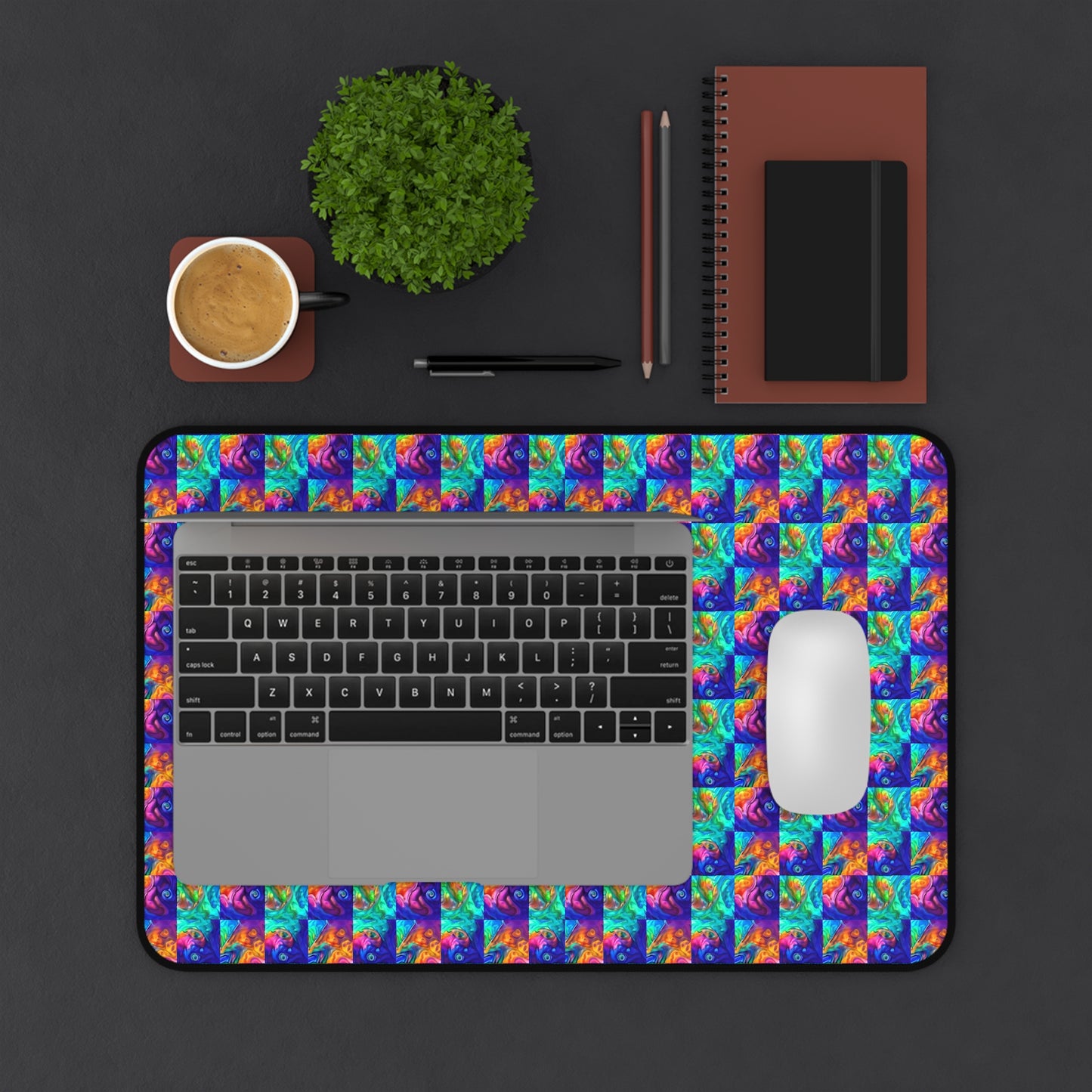 Abalone Swirl Desk Mat — Glowing Shell Mouse Pad
