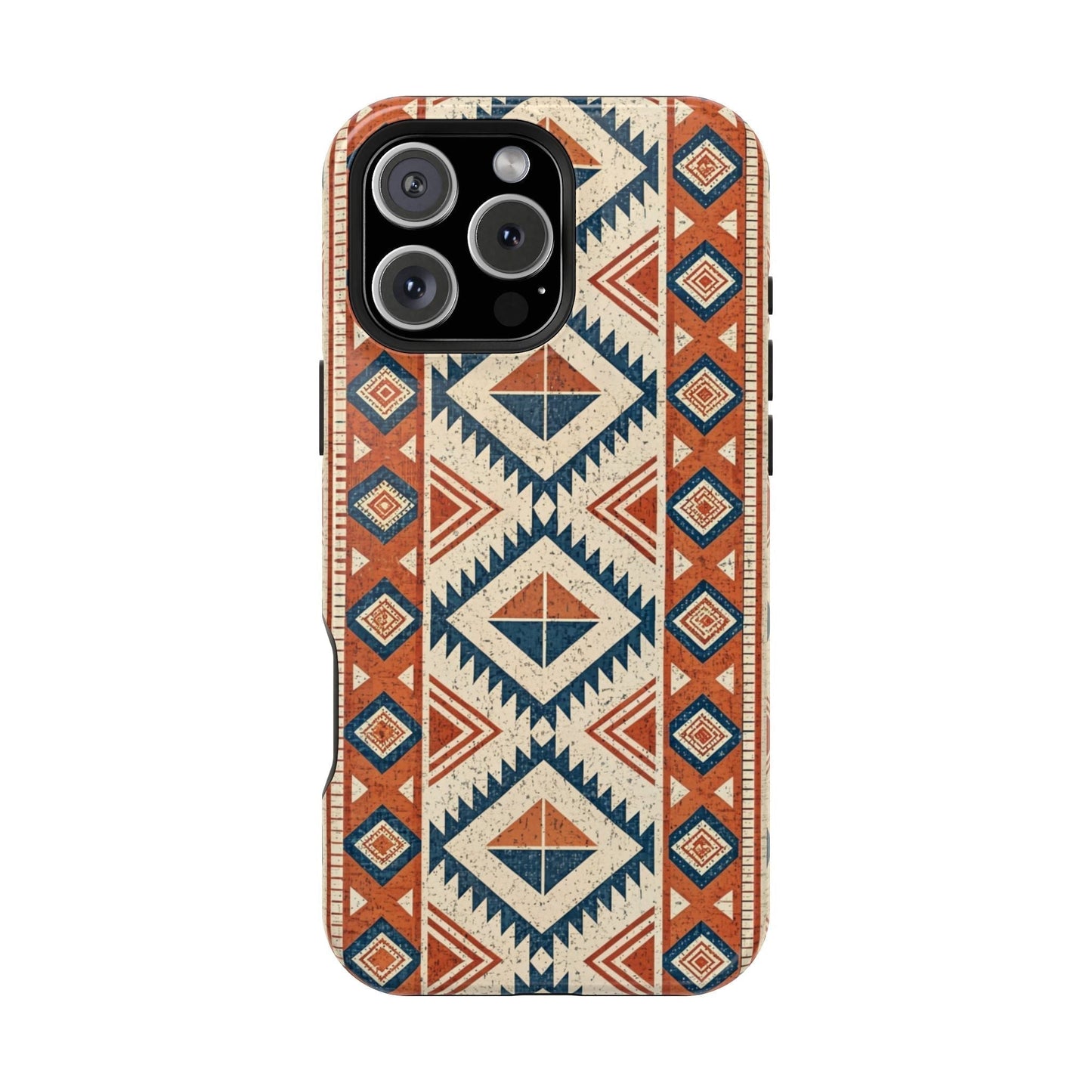 iPhone magnetic tough case with tribal inspired pattern and dual-layer protective design