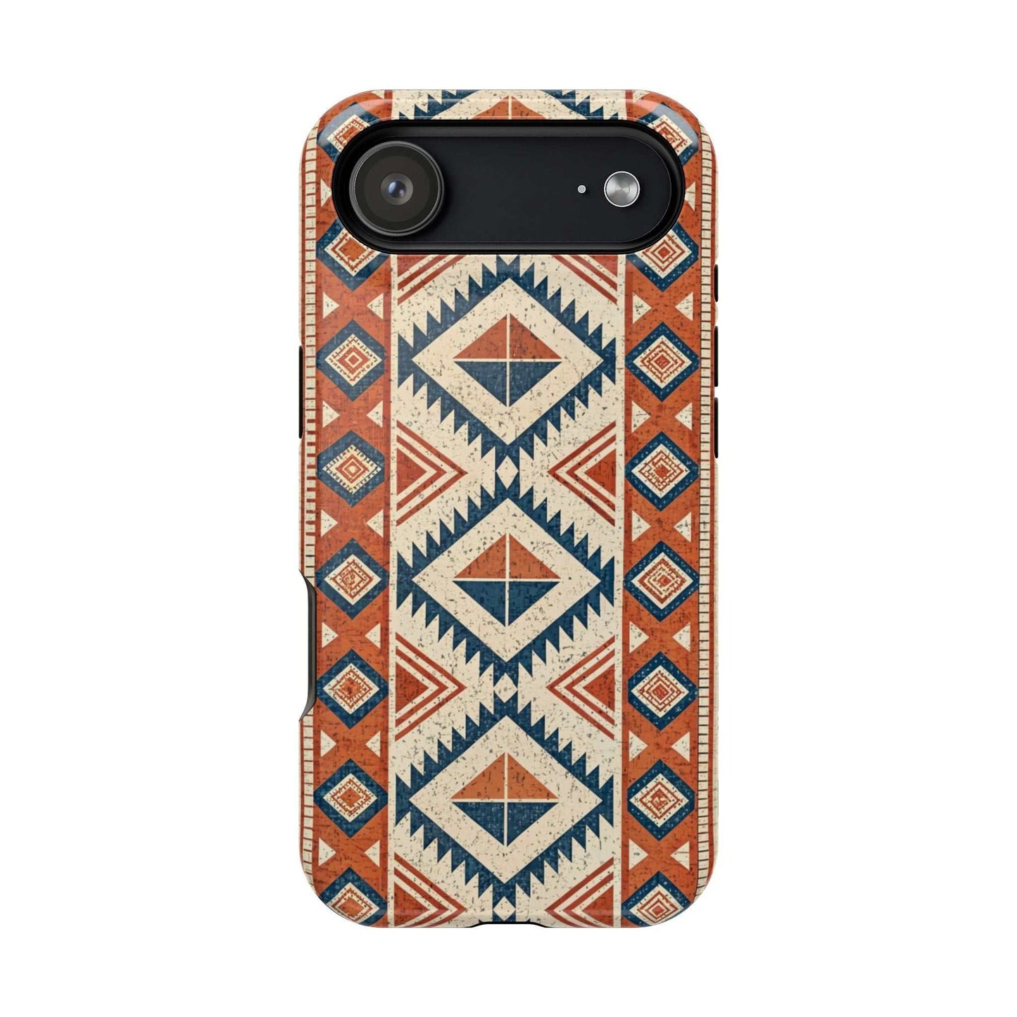 iPhone case with durable tribal inspired pattern and magnetic tough protection